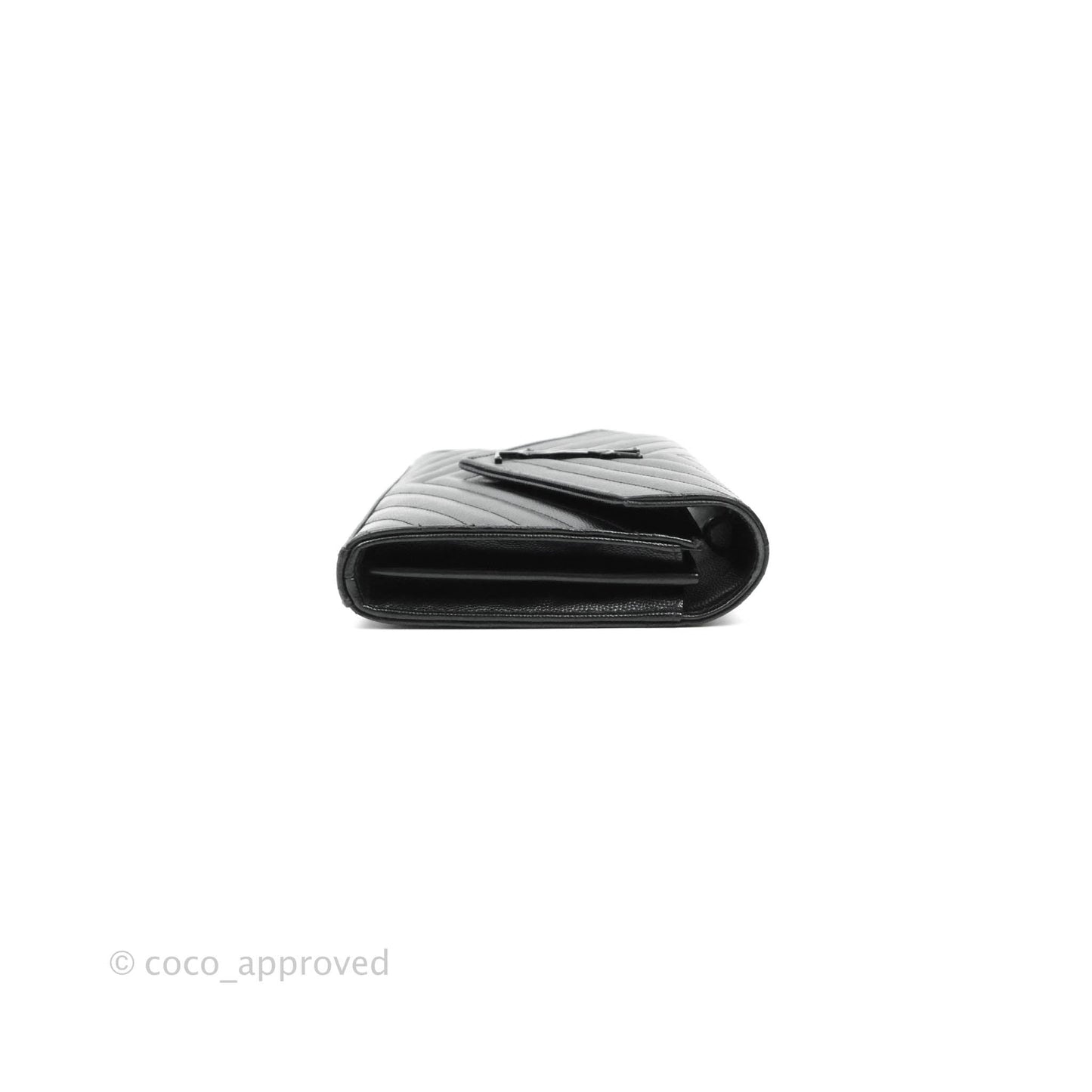 Saint Laurent Wallet on Chain Large Black Grained Leather So Black