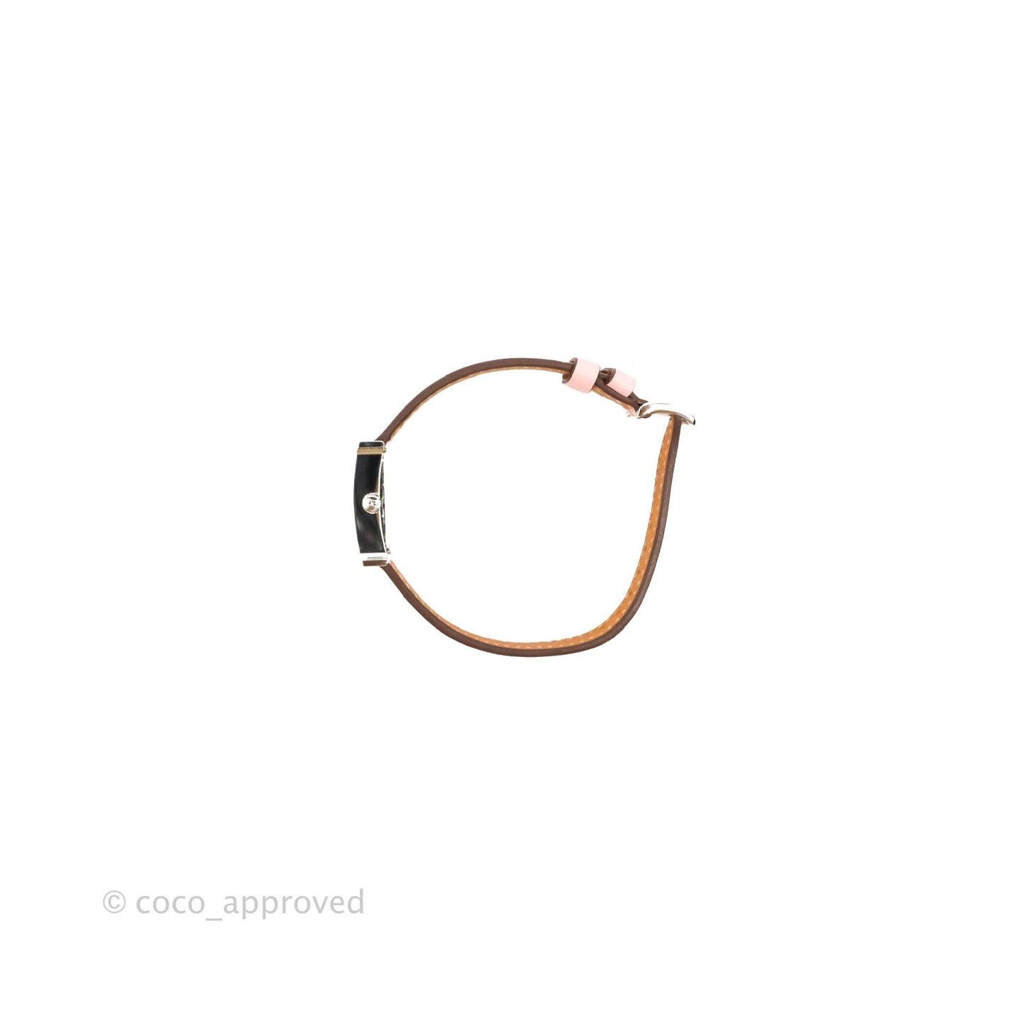 Hermes Heure H Watch Rose Sakura Swift Calfskin Silver Hardware