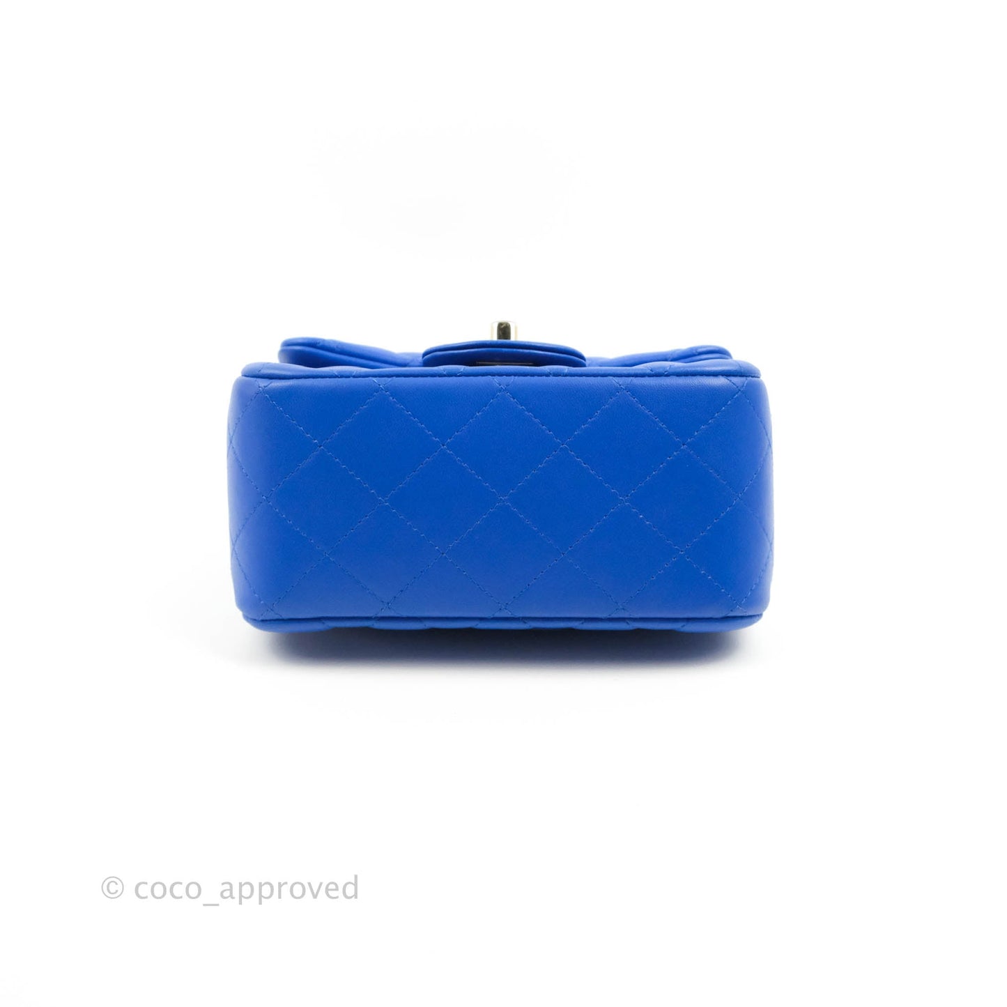 Chanel Mini Square Blue Lambskin Gold Hardware
