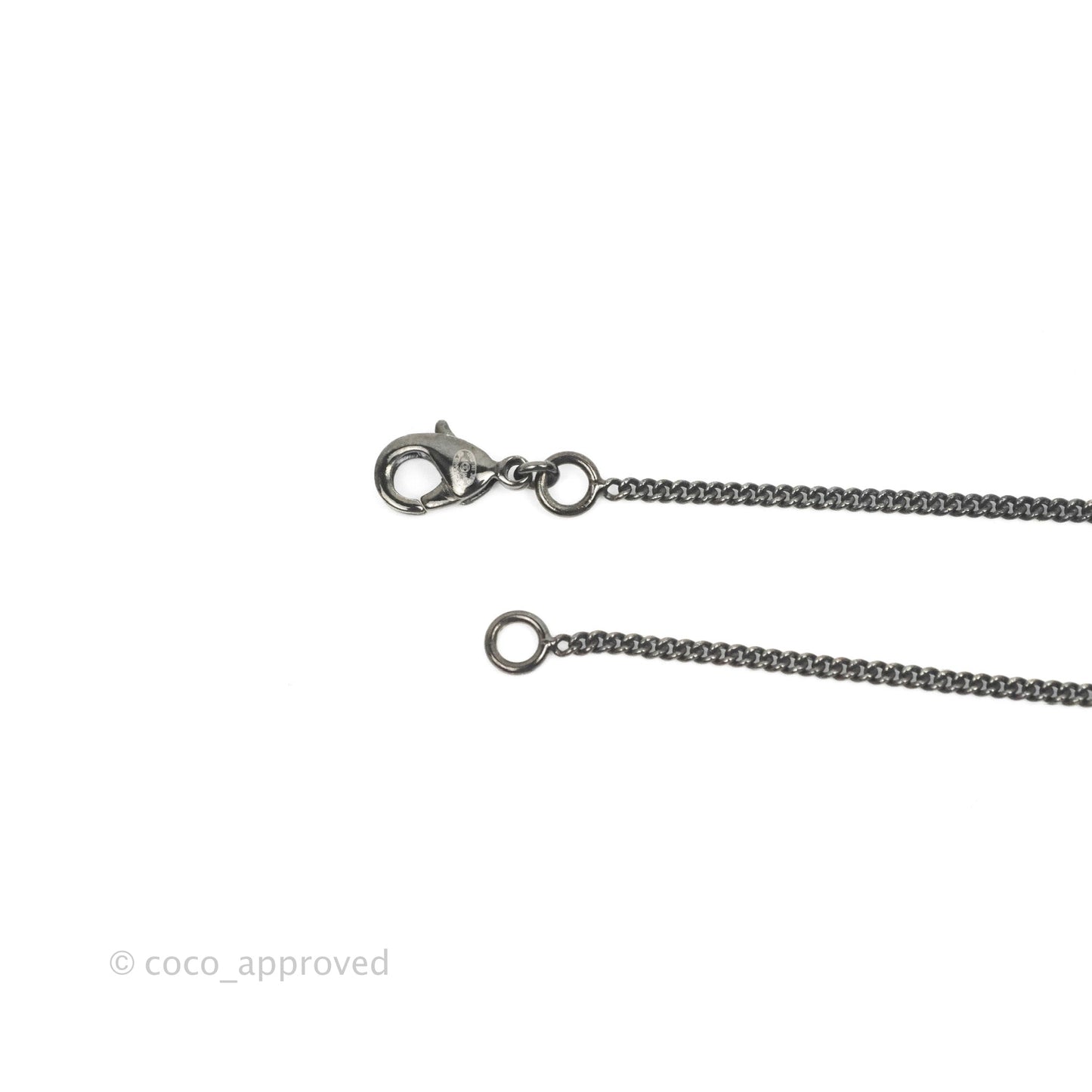Chanel CC Pearl Necklace Gun Metal 11P