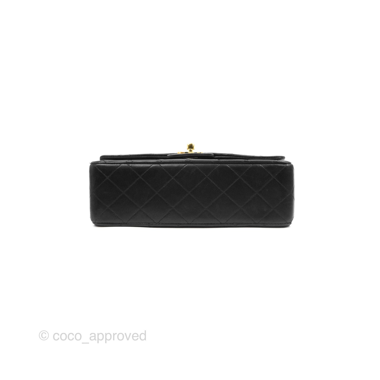 Chanel Classic Vintage Double Flap M/L Black Lambskin Gold Hardware