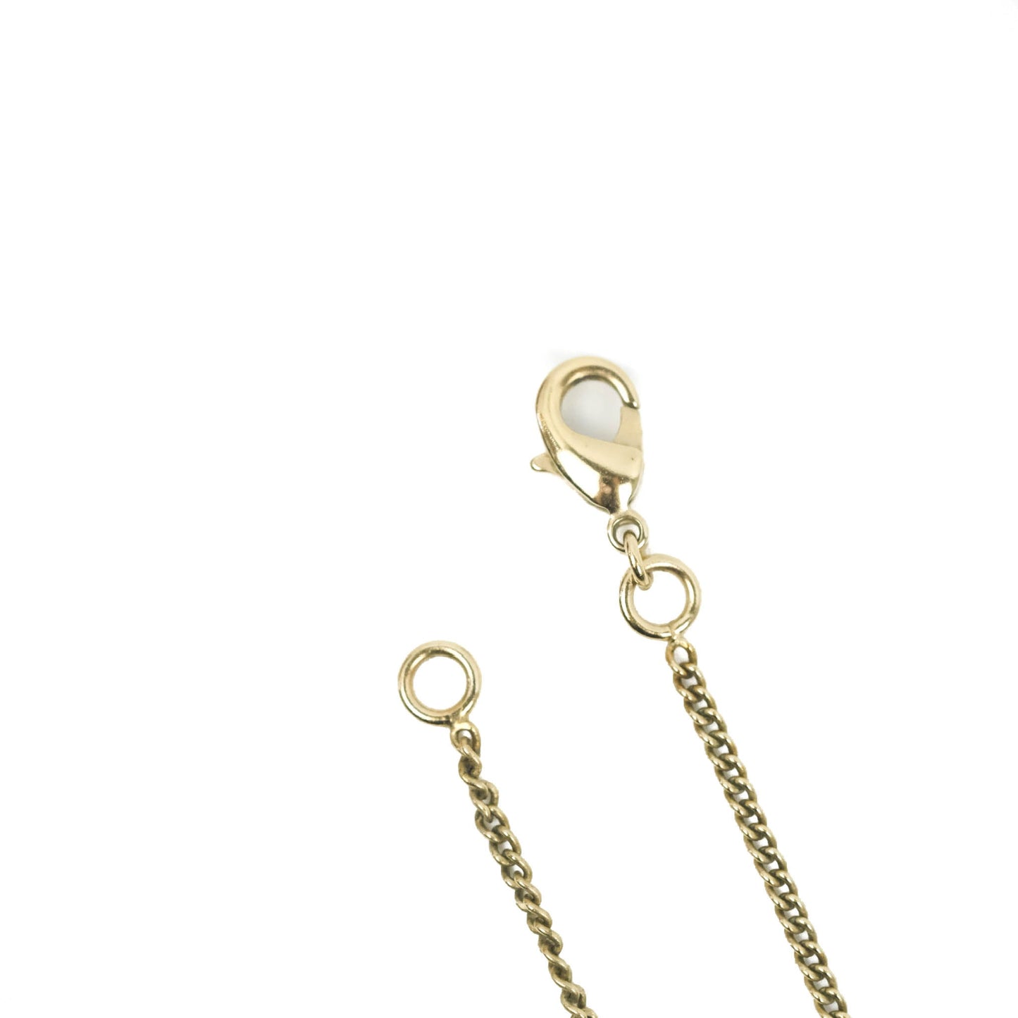 Chanel CC Resin Drop Pendant Necklace Gold Tone 12A