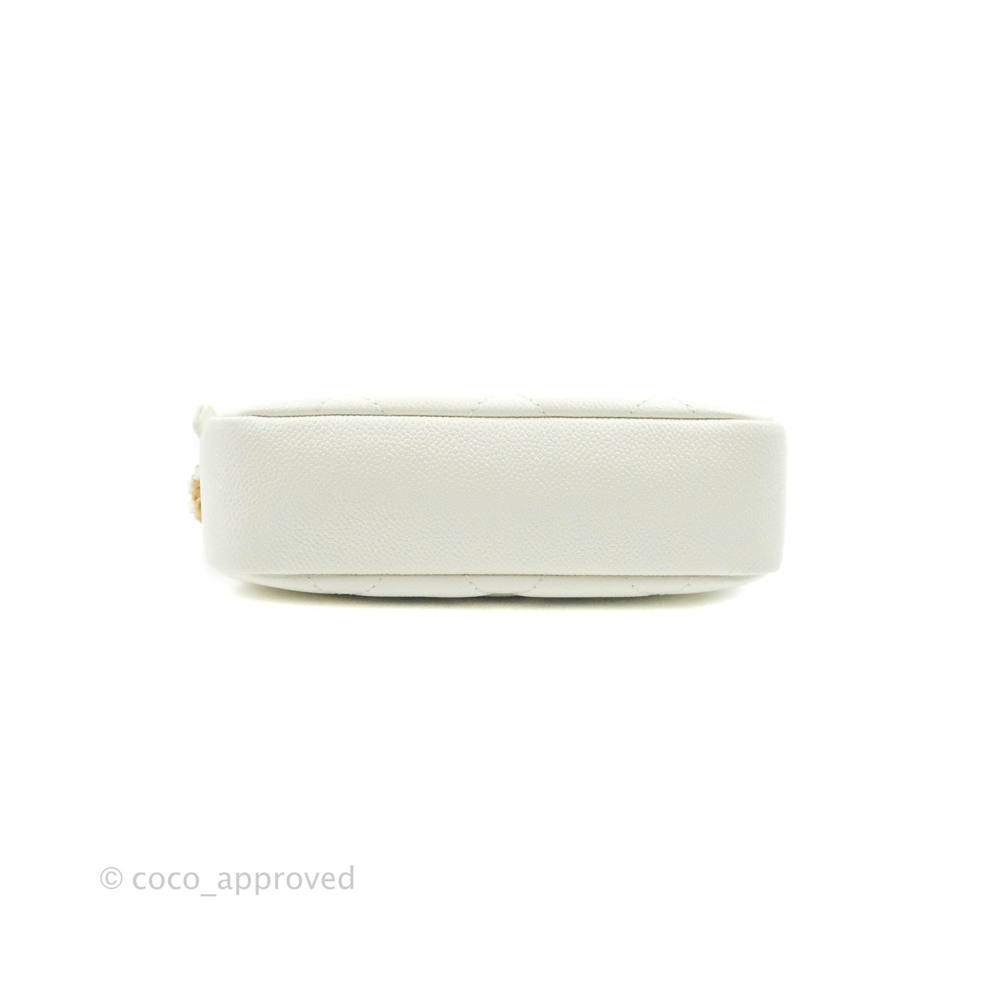 Chanel Melody Camera Bag White Caviar Gold Hardware 22S