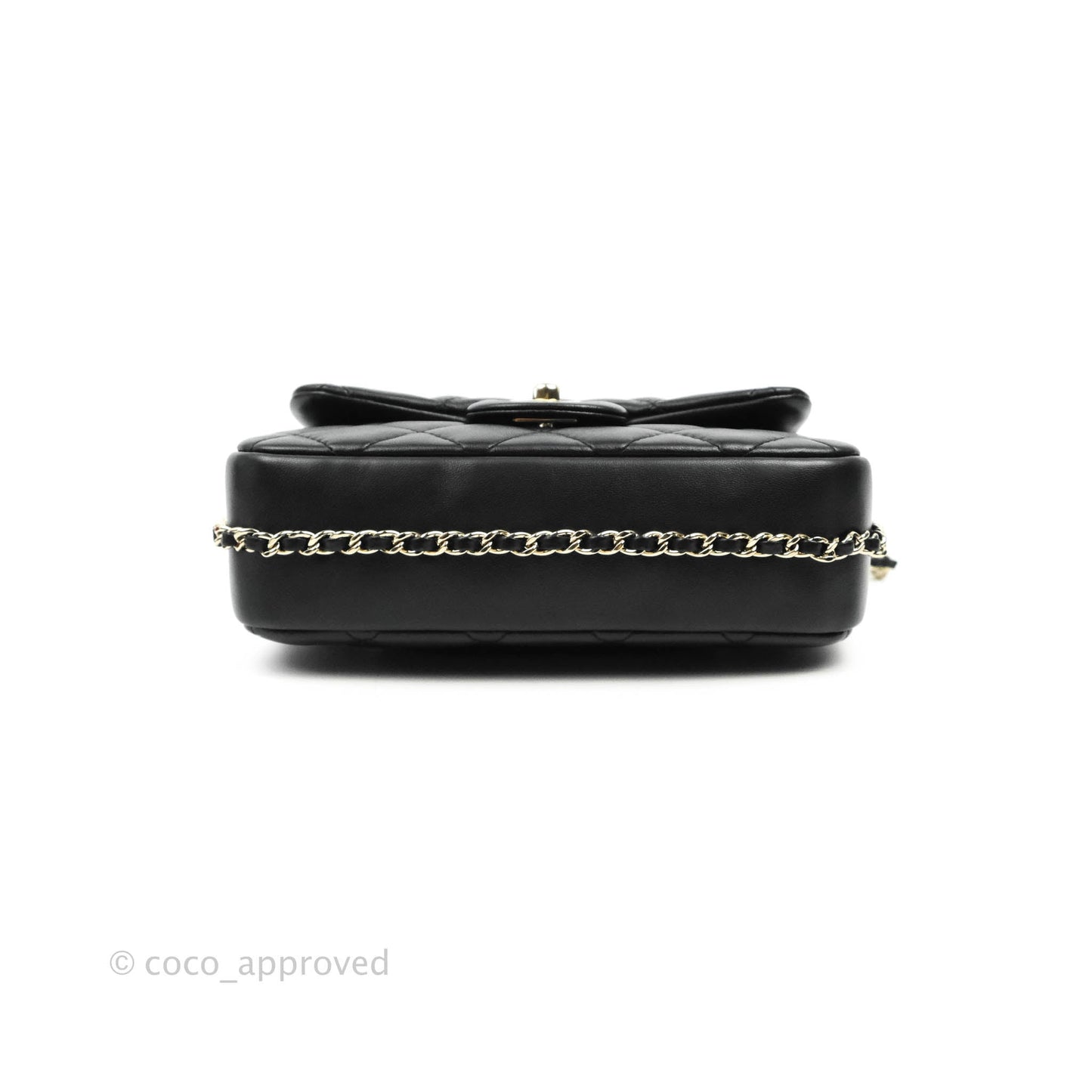 Chanel Quilted Small My Precious Flap Black Lambskin Gold Hardware
