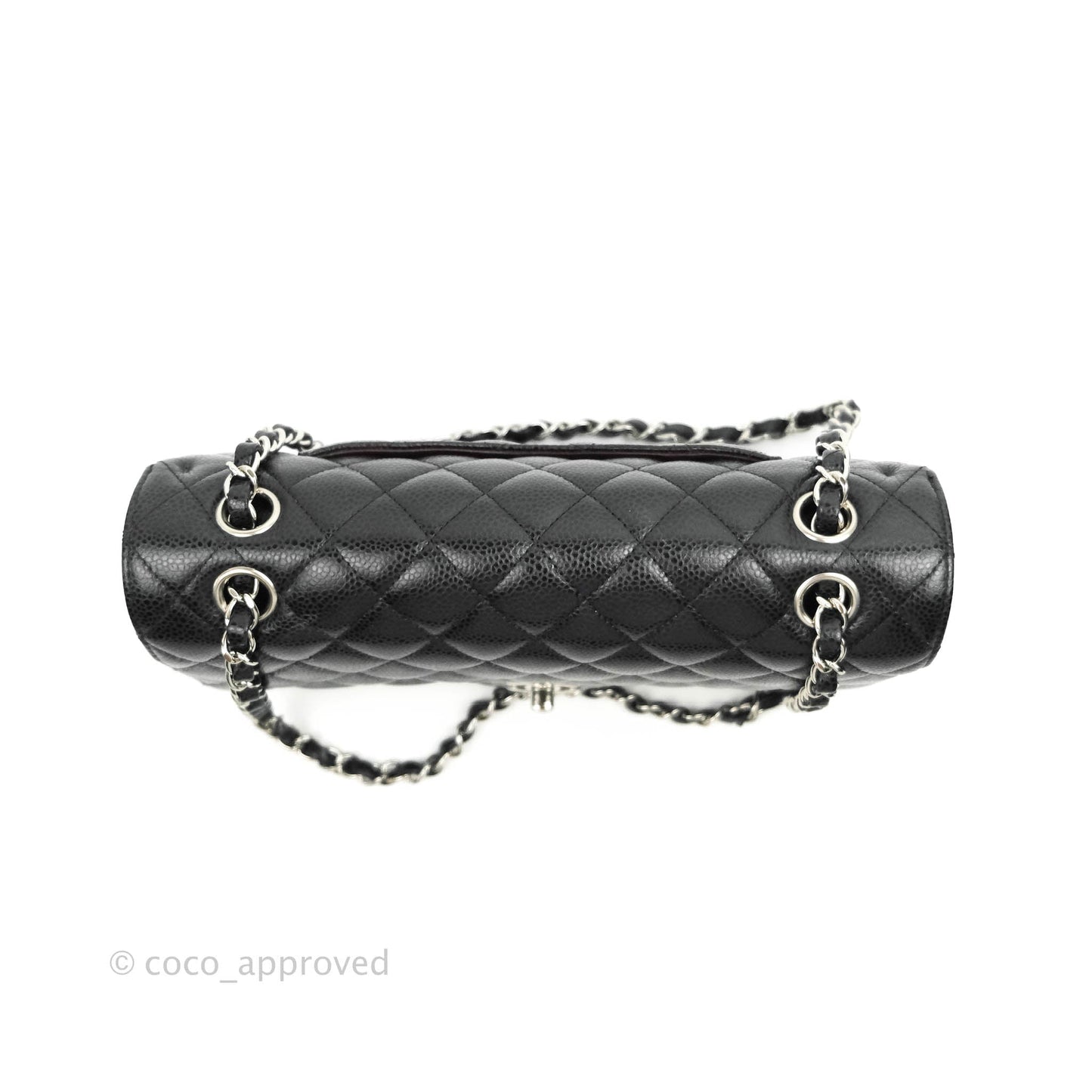 Chanel Classic Double Flap M/L Black Caviar Silver Hardware