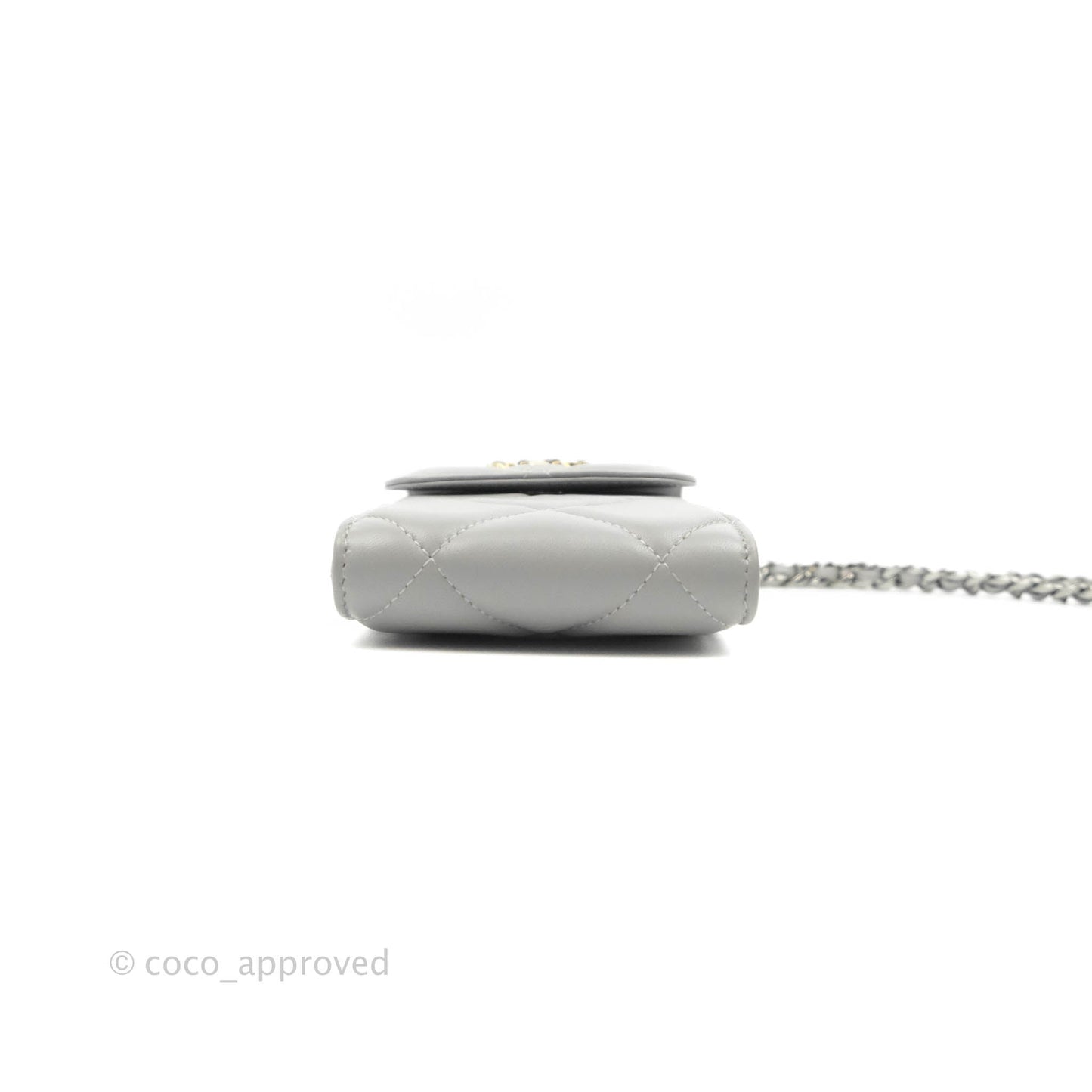 Chanel 19 Phone Holder Grey Mixed Hardware