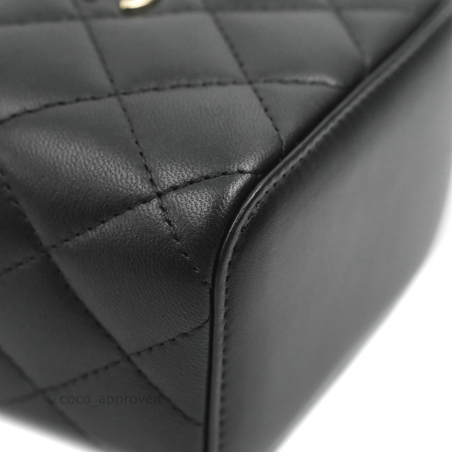 Chanel Mini Vanity With Pearl Chain Black Lambskin Gold Hardware