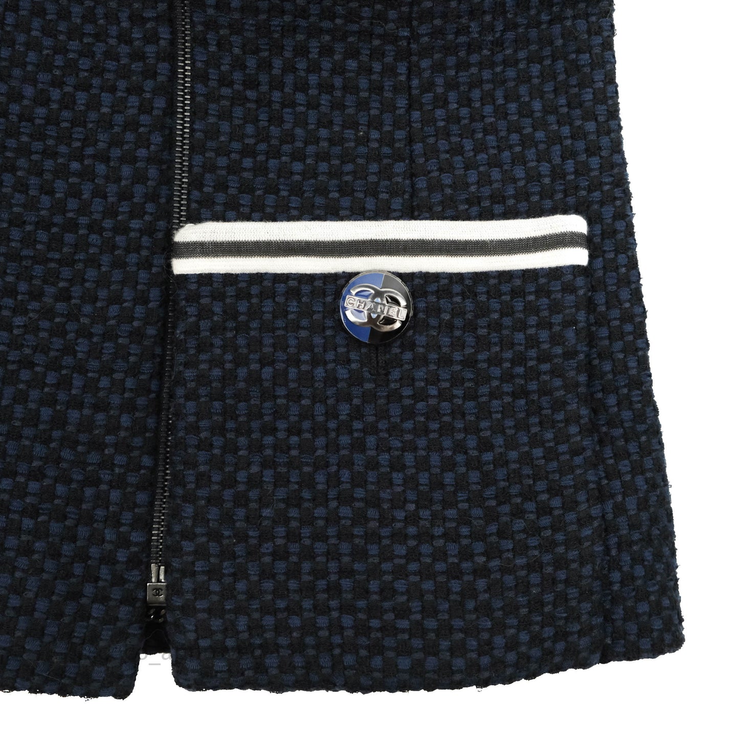 Chanel Jacket Fan Tweed Navy