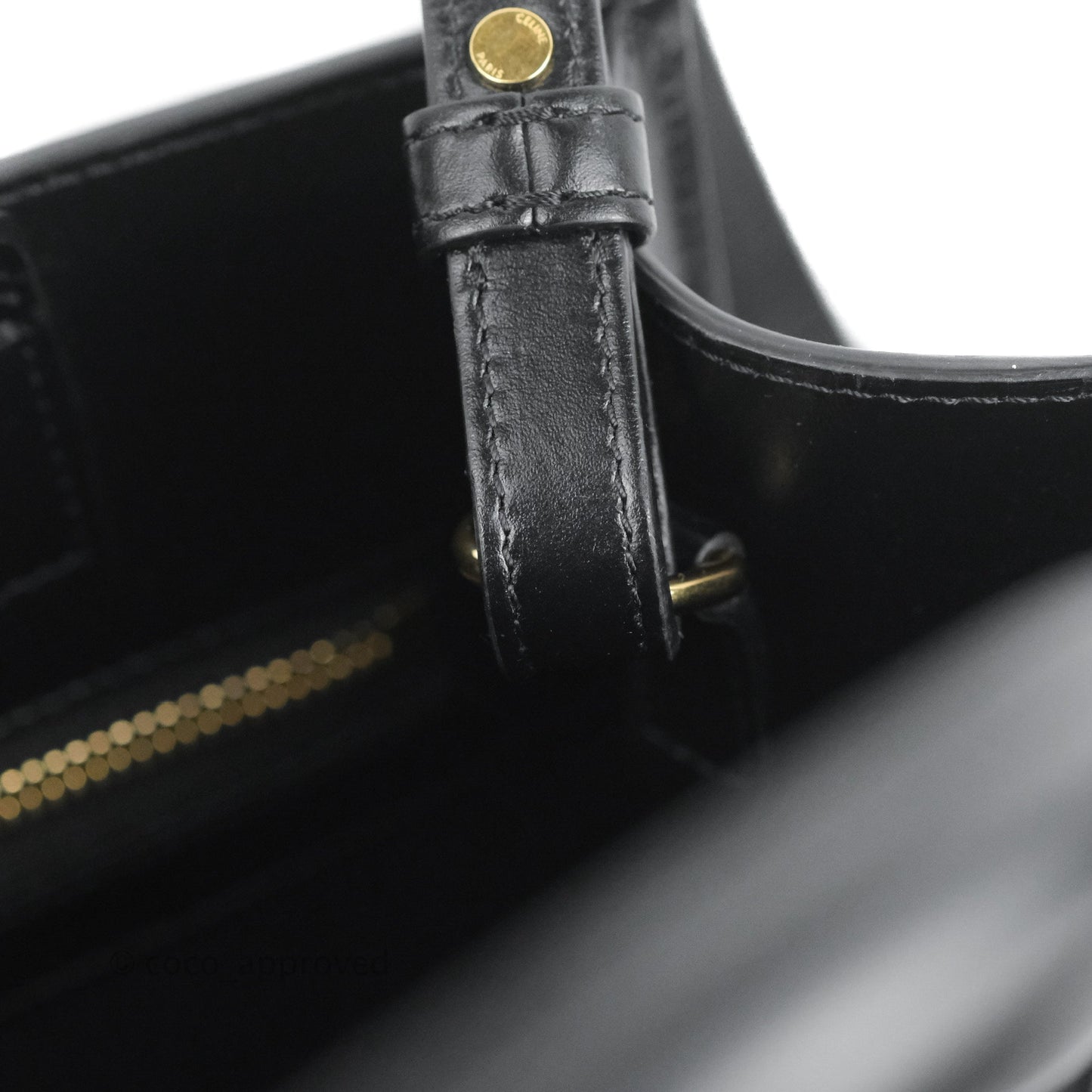Celine Small Cabas Vertical Tote Black Textlie