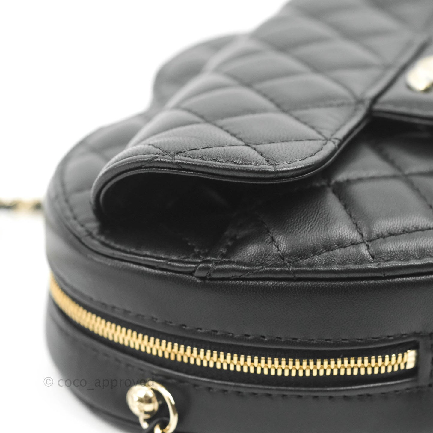 Chanel Large Heart Bag Black Lambskin Gold Hardware 22S