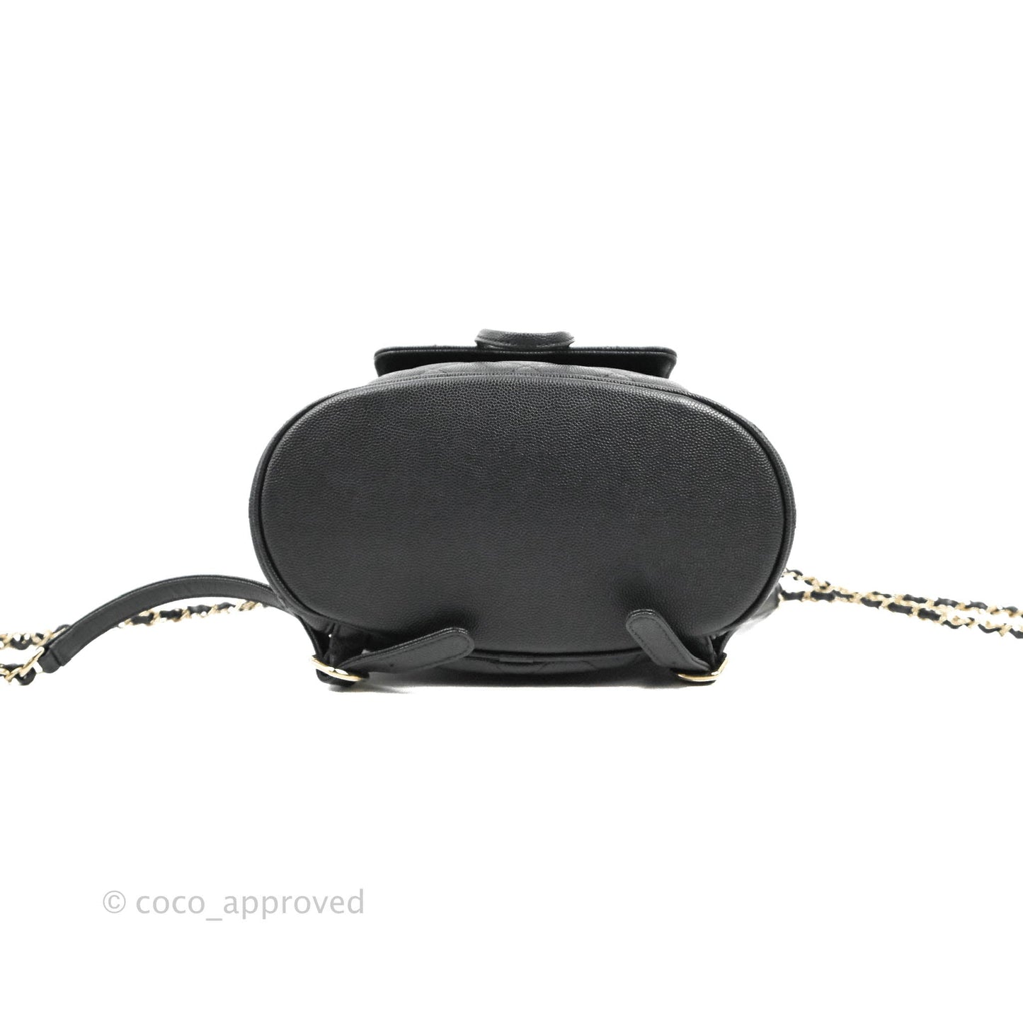 Chanel Quilted Black Caviar Duma Backpack Bag Gold Hardware