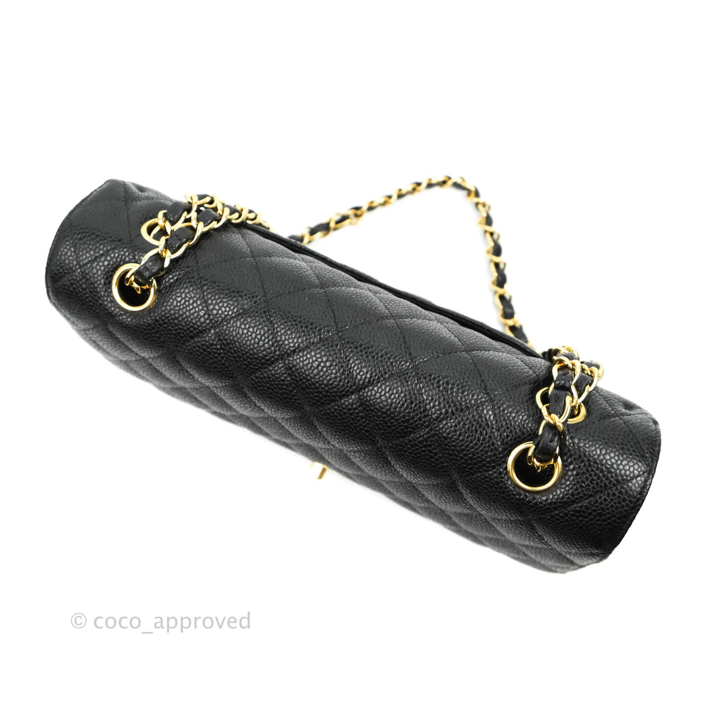 Chanel Classic M/L Medium Double Flap Black Caviar 24k Gold Hardware