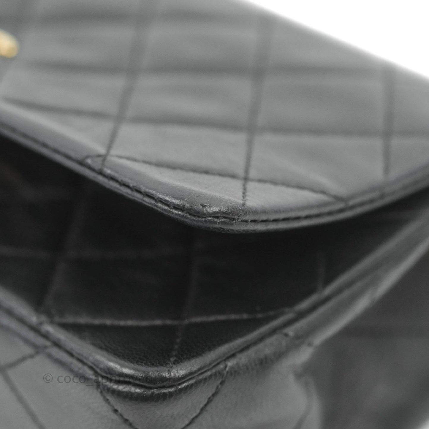 Chanel Vintage Small Single Full Flap Bag Black Lambskin 24K Gold Hardware