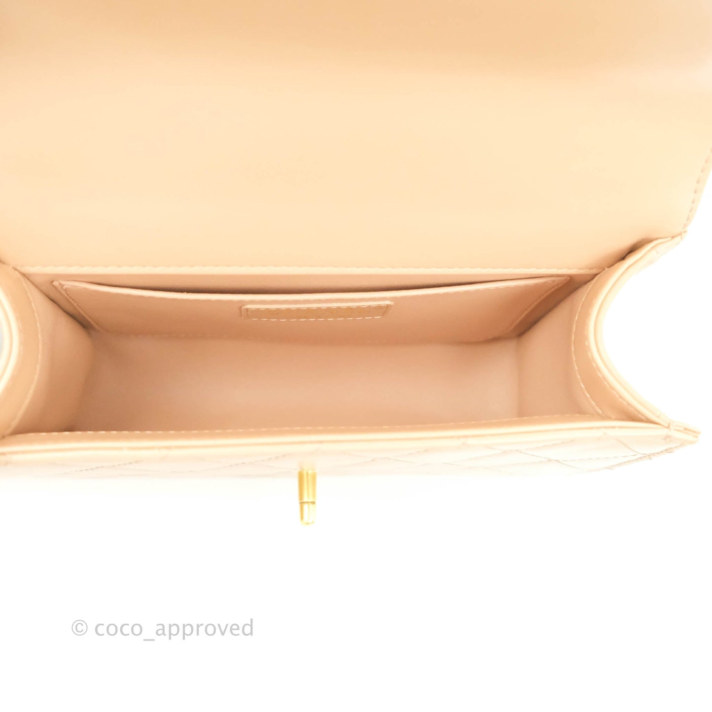 Chanel Quilted Small Perfect Fit Adjustable Beige Calfskin Gold Hardware 21A