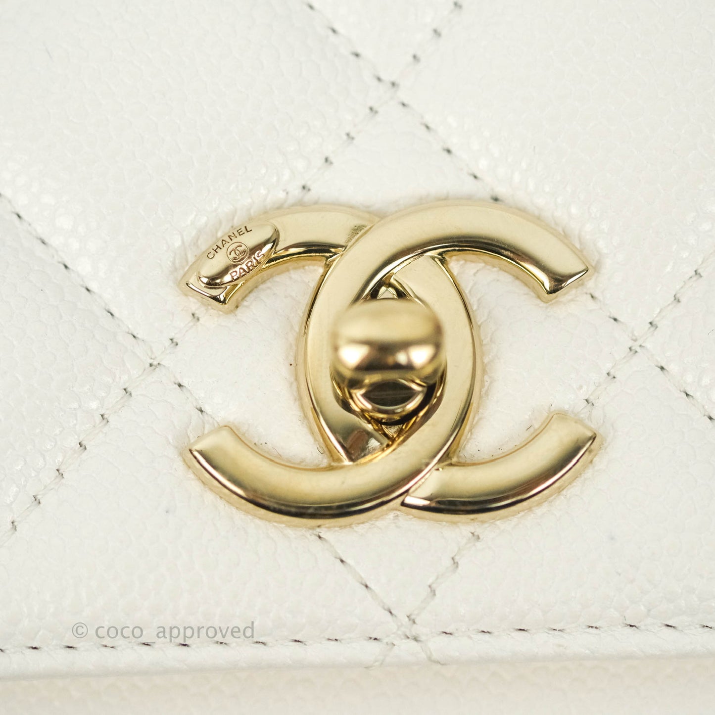 Chanel Quilted Small Business Affinity Flap White Caviar Gold Hardware