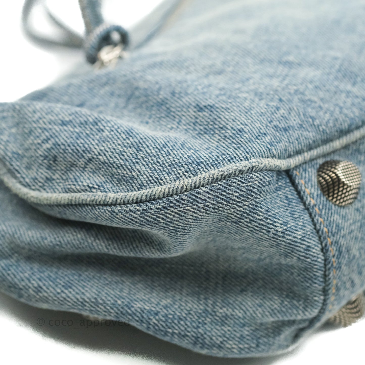Balenciaga Le Cagole Small Embellished Denim Shoulder Bag