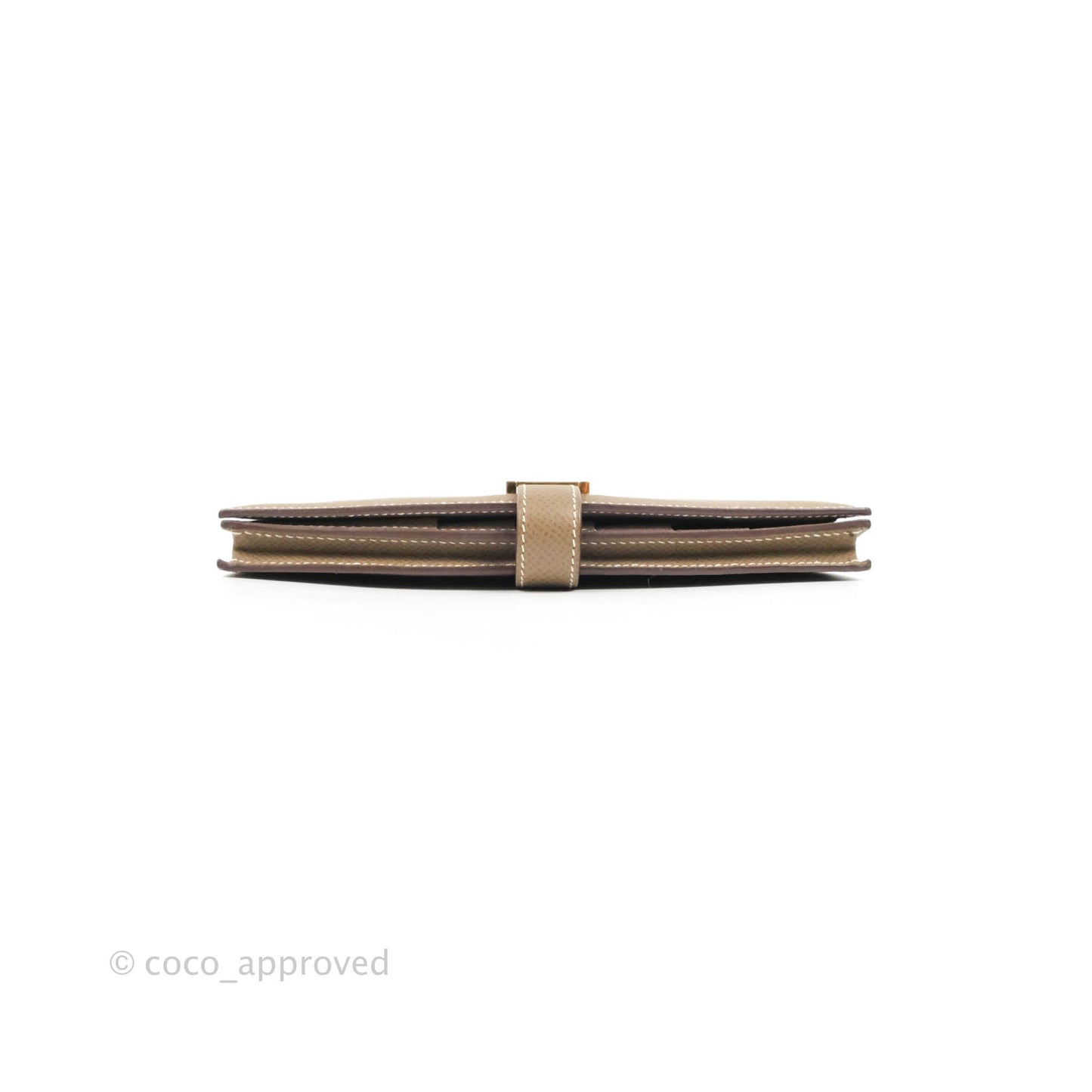 Hermès Bearn Wallet Etoupe Epsom Gold Hardware