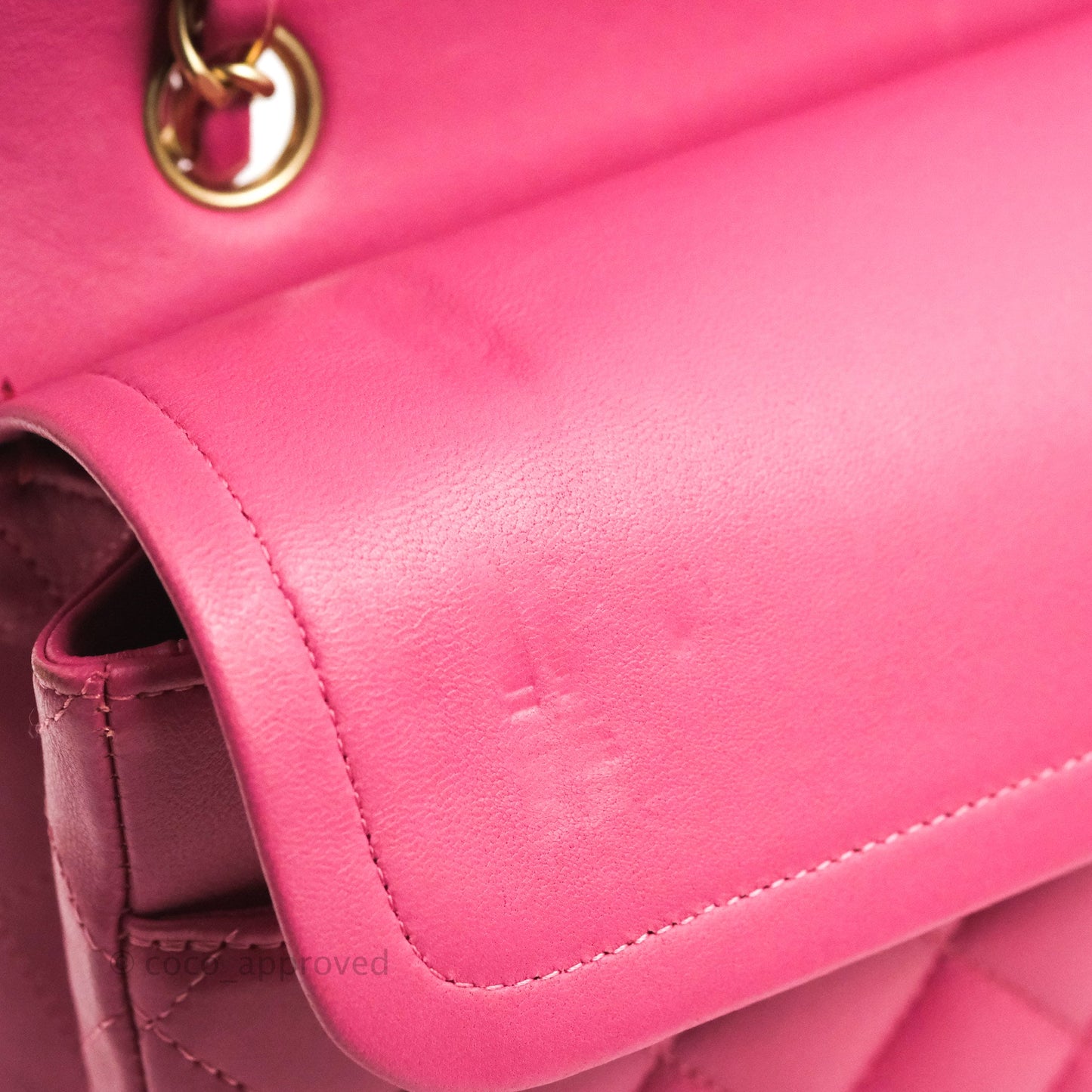 Chanel Classic M/L Medium Double Flap Pink Lambskin Matte Gold Hardware