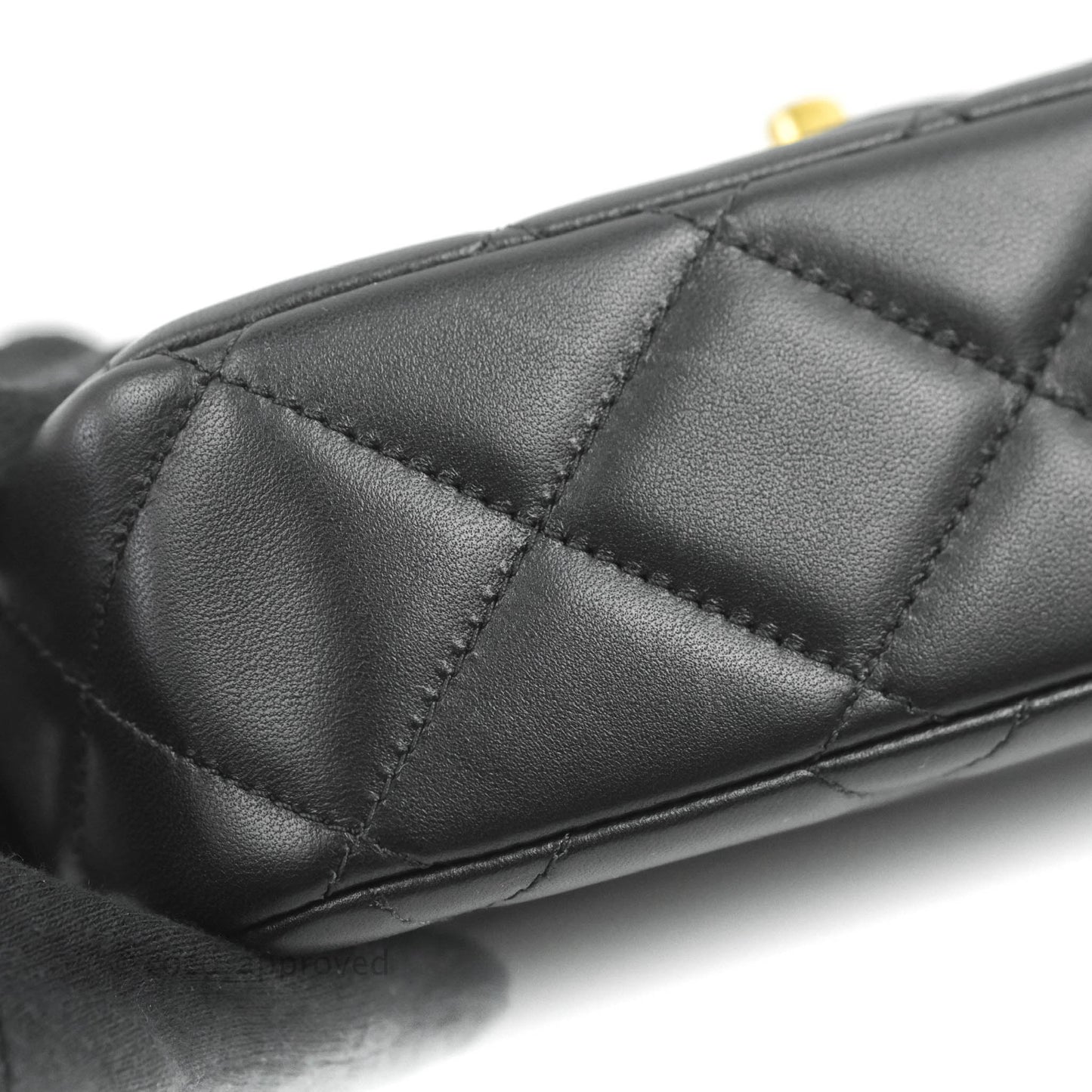 Chanel Quilted My Perfect Mini With Pearl Black Lambskin Gold Hardware