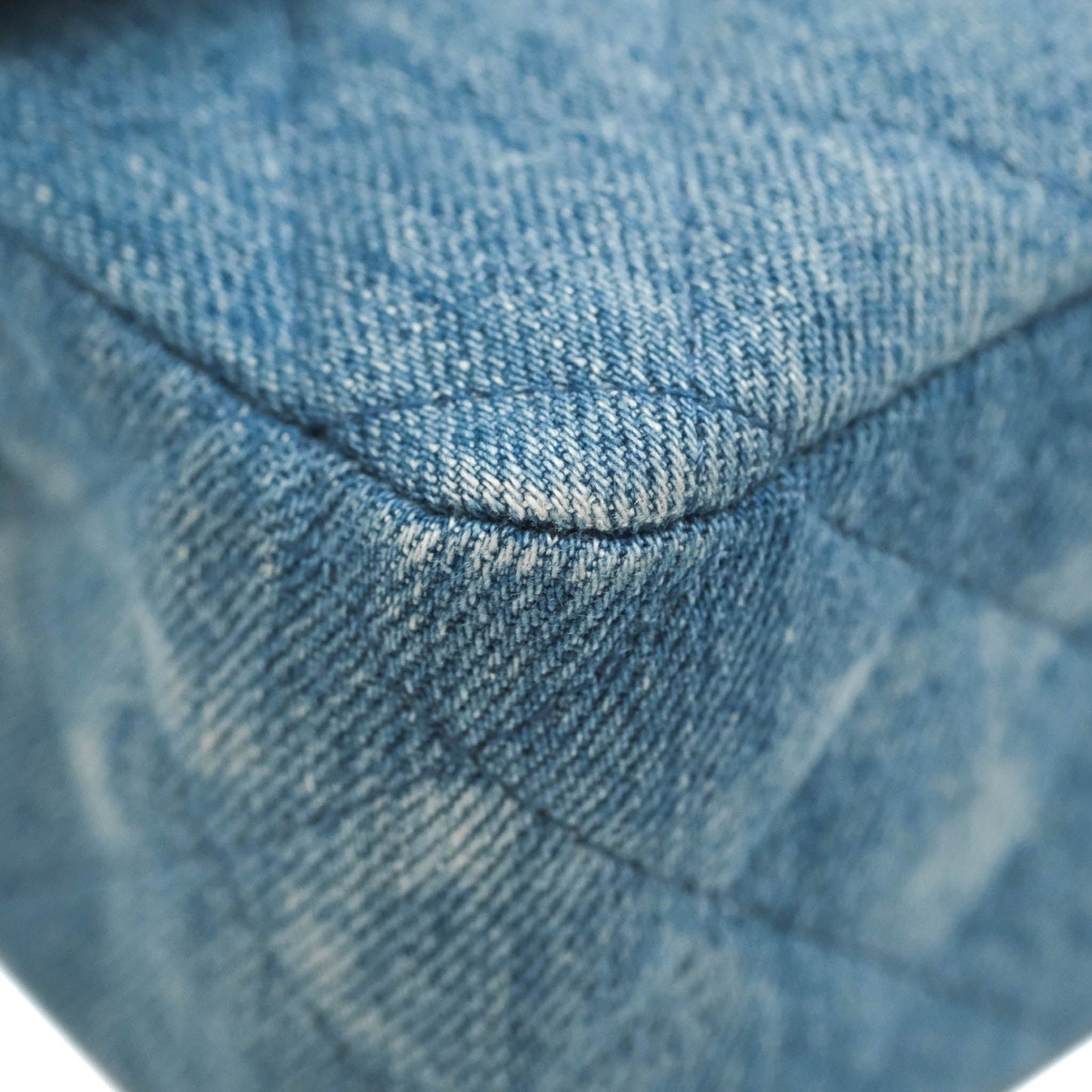 Chanel Classic M/L Medium Flap Quilted Washed Denim Gold Hardware