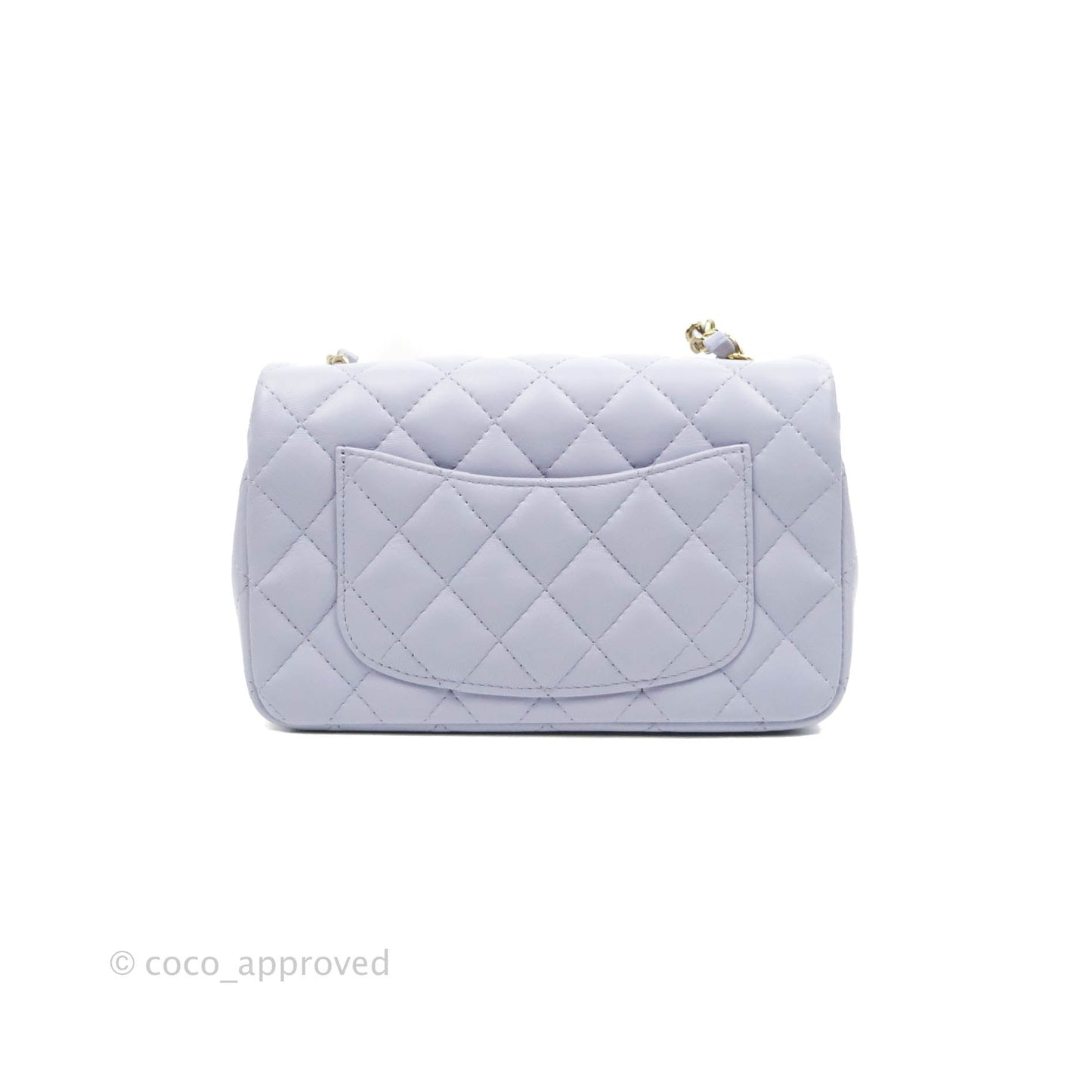 Chanel Quilted Mini Rectangular Lilac Lambskin Gold Hardware 21K