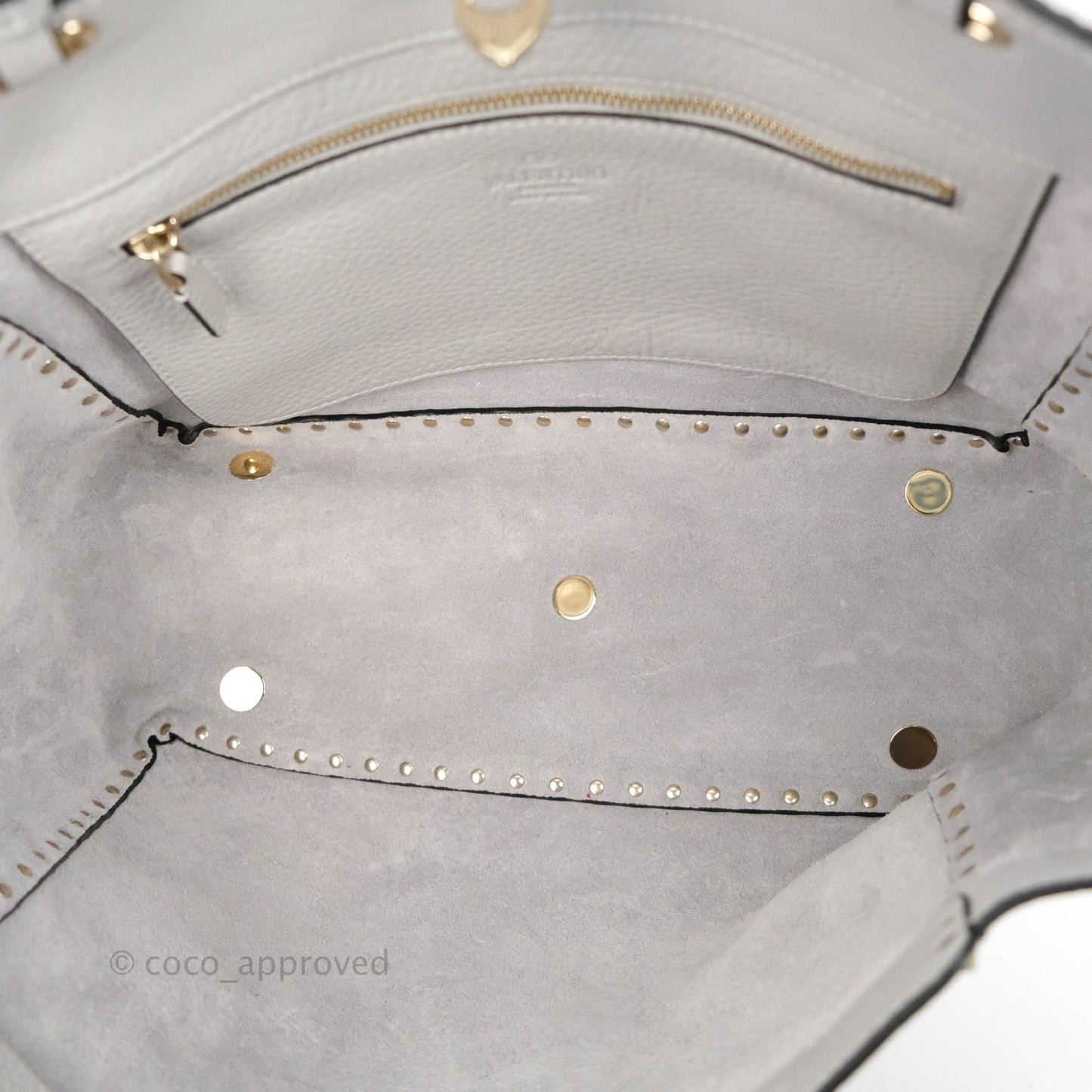 Valentino Garavani Medium Rockstud Bag Grey Grainy Calfskin