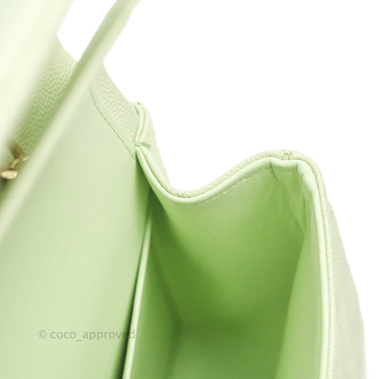 Chanel Classic M/L Medium Flap Quilted Avocado Green Caviar Gold Hardware