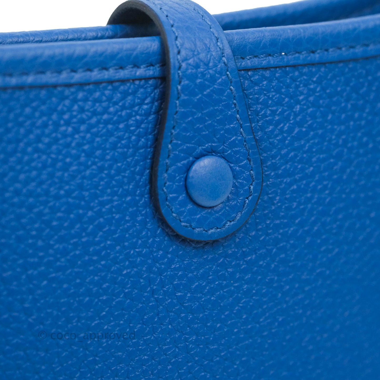 Hermès Clemence Mini Evelyne Blue Hydra Gold Hardware