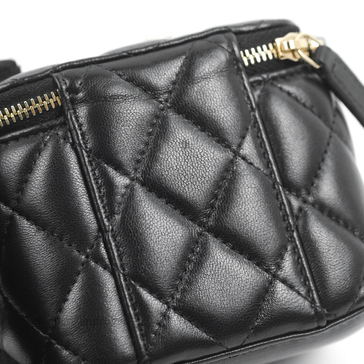 Chanel Mini Vanity With Chain Black Lambskin Gold Hardware