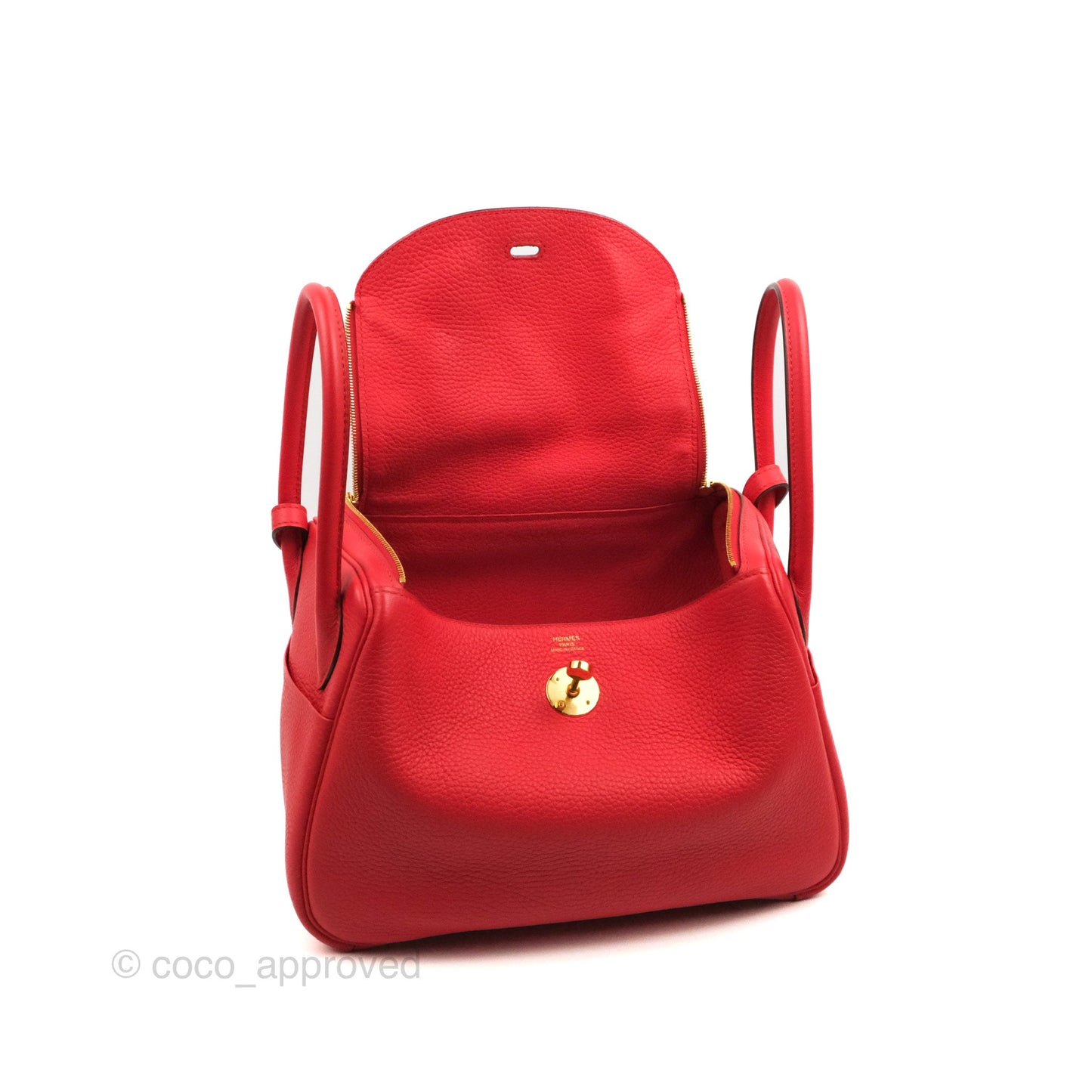 Hermès Lindy 26 Rouge de Coeur Clemence Gold Hardware