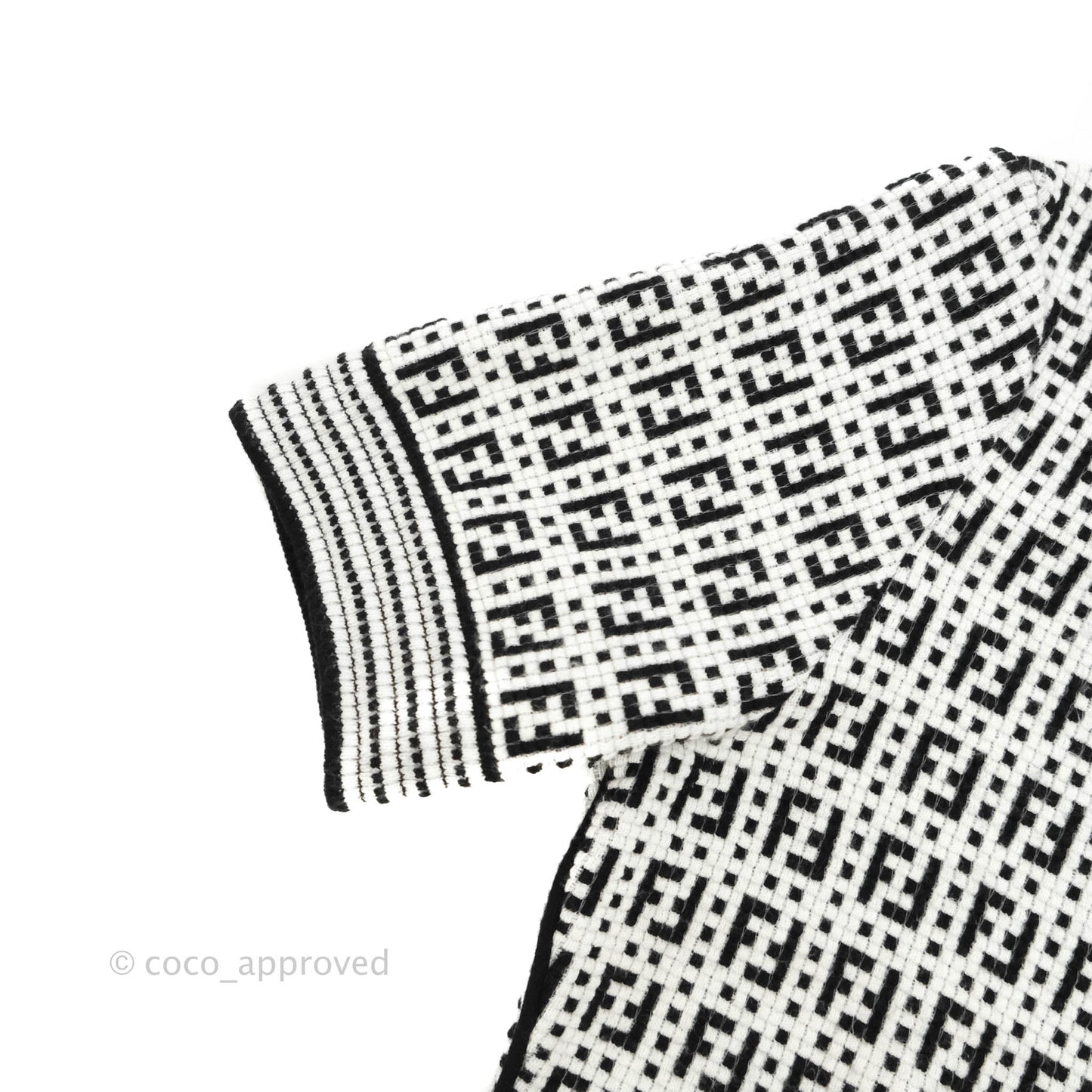 Fendi FF Pattern Woven White Top