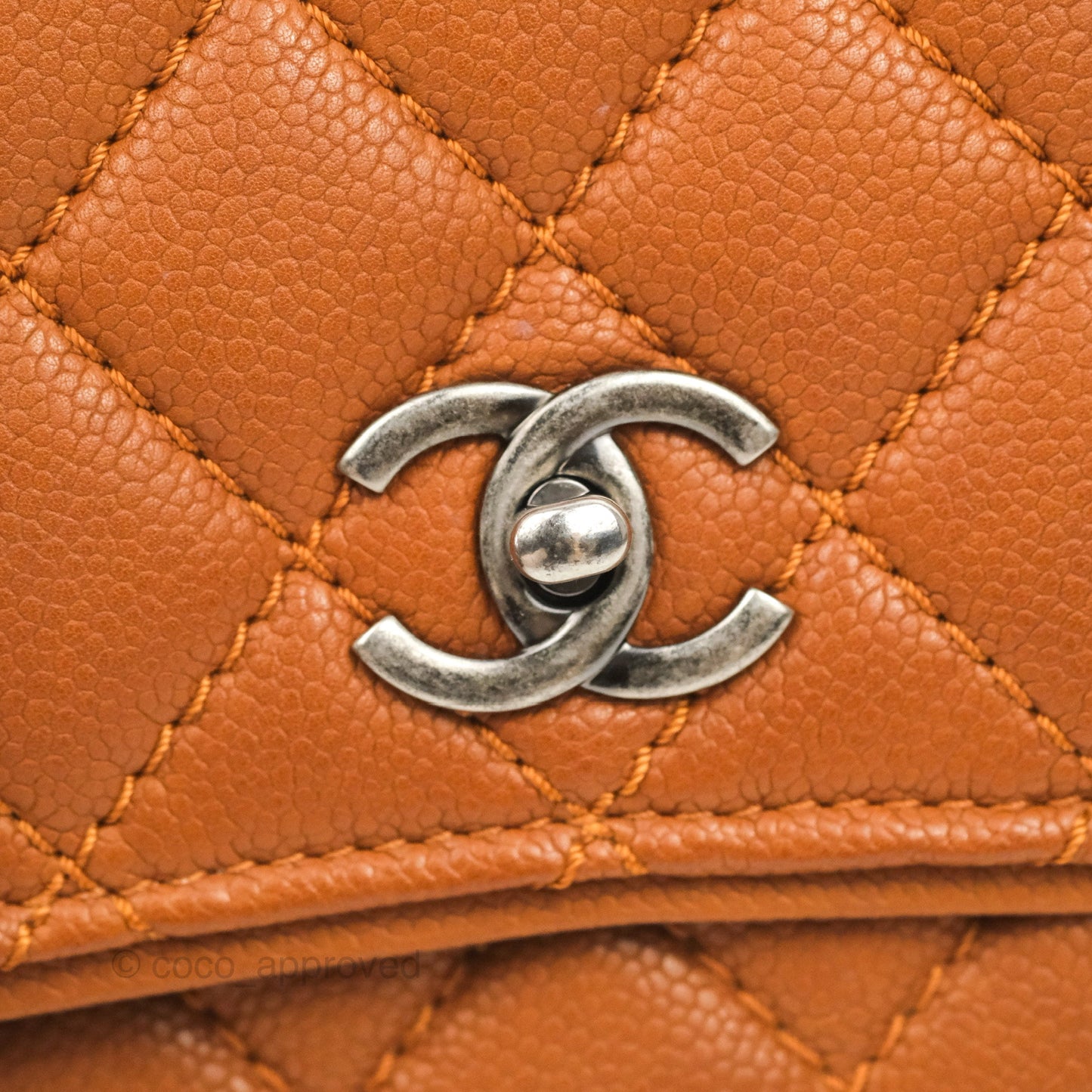 Chanel Flap Bag Quilted Caramel Brown Caviar Ruthenium Hardware