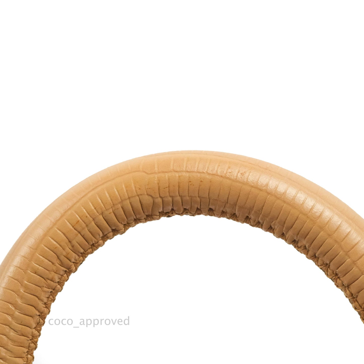 Chanel Mini Coco Handle Quilted Dark Beige Caramel Caviar Lizard Embossed Handle Gold Hardware