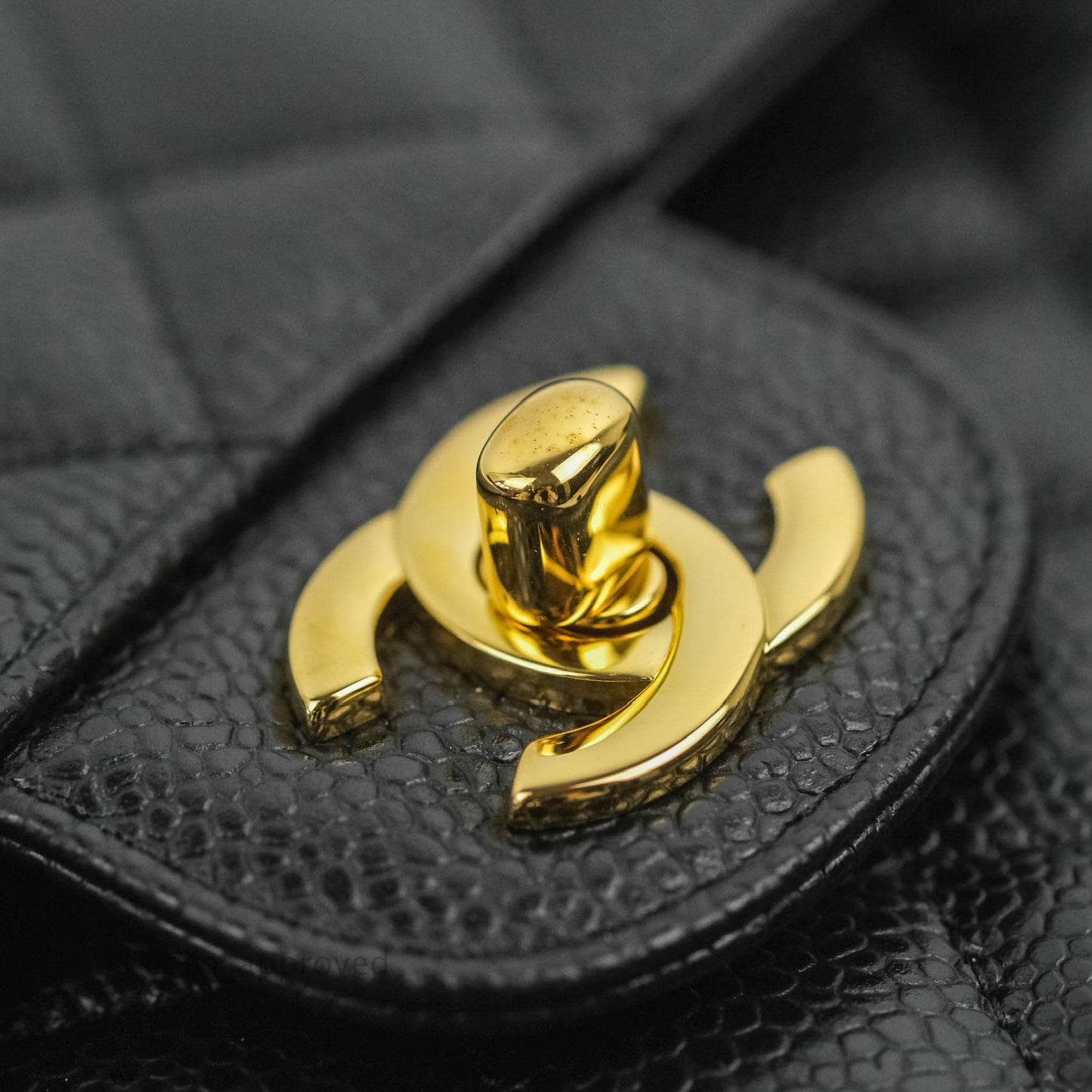 Chanel Classic M/L Medium Double Flap Black Caviar Gold Hardware