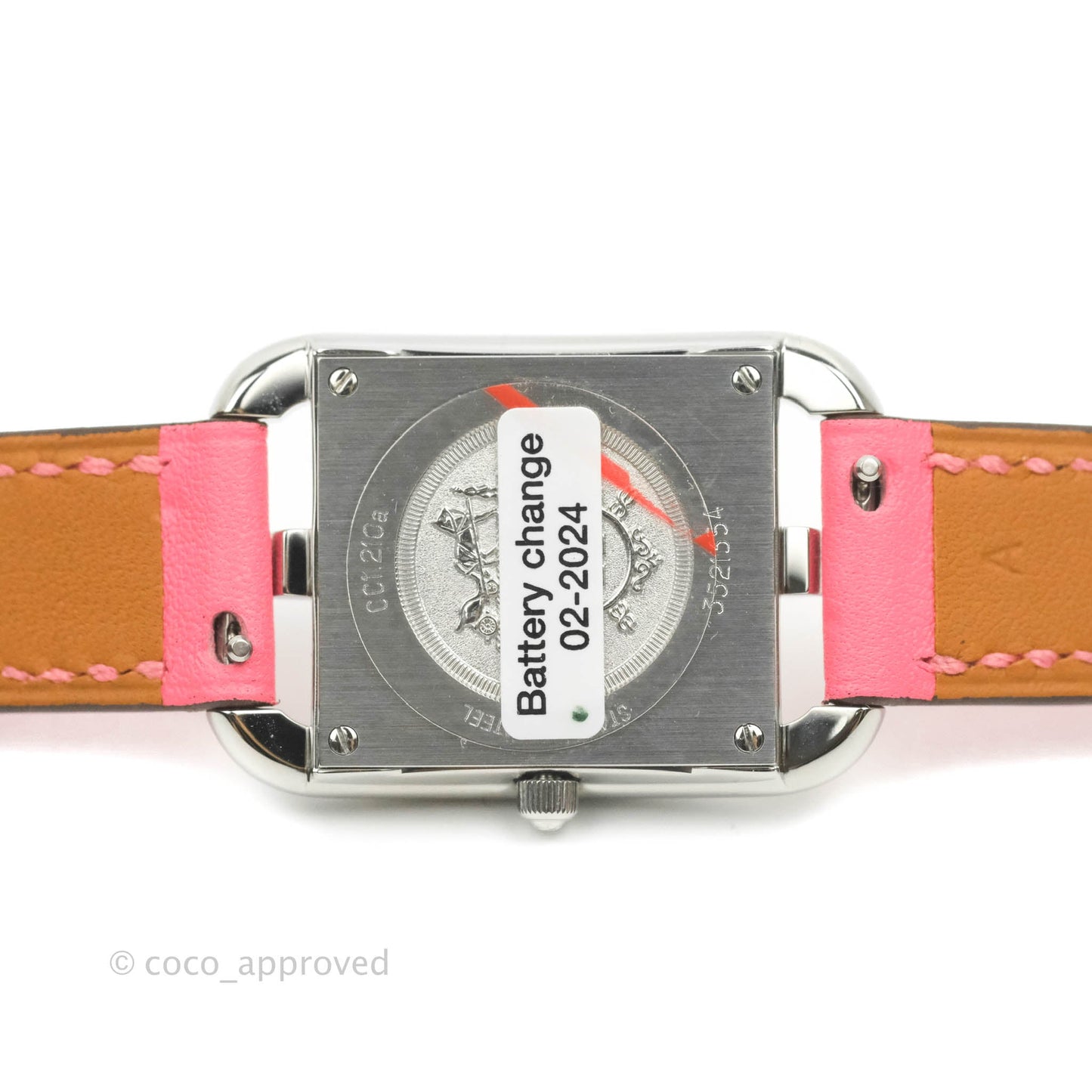 Hermès Cape Cod Steel Watch PM Pink Swift Calfskin
