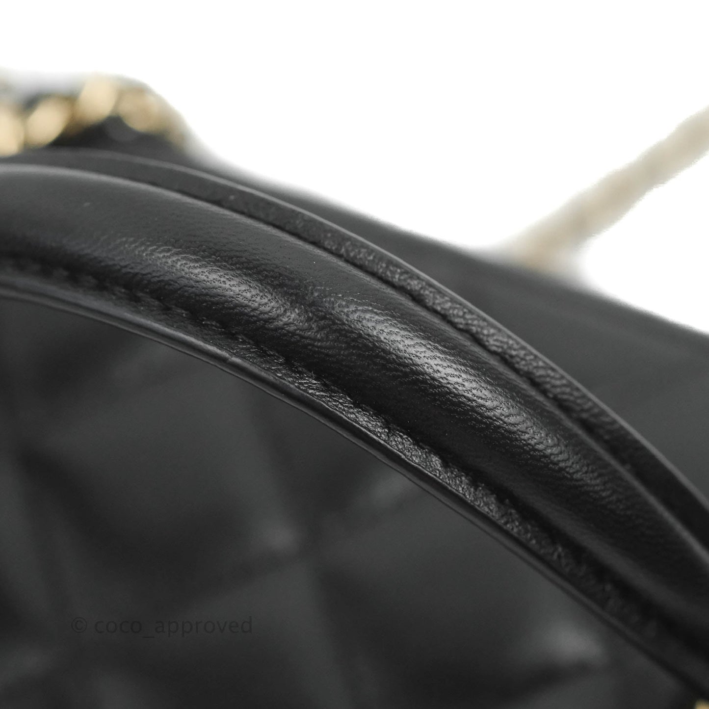 Chanel Vanity Rectangular Top Handle Black Lambskin Gold Hardware