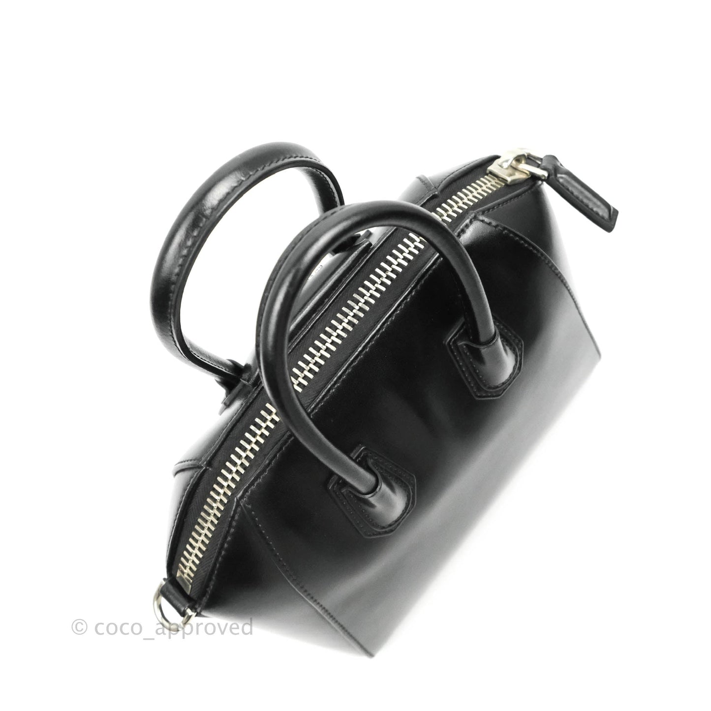 Givenchy Antigona Black Glazed Calfskin Silver Hardware