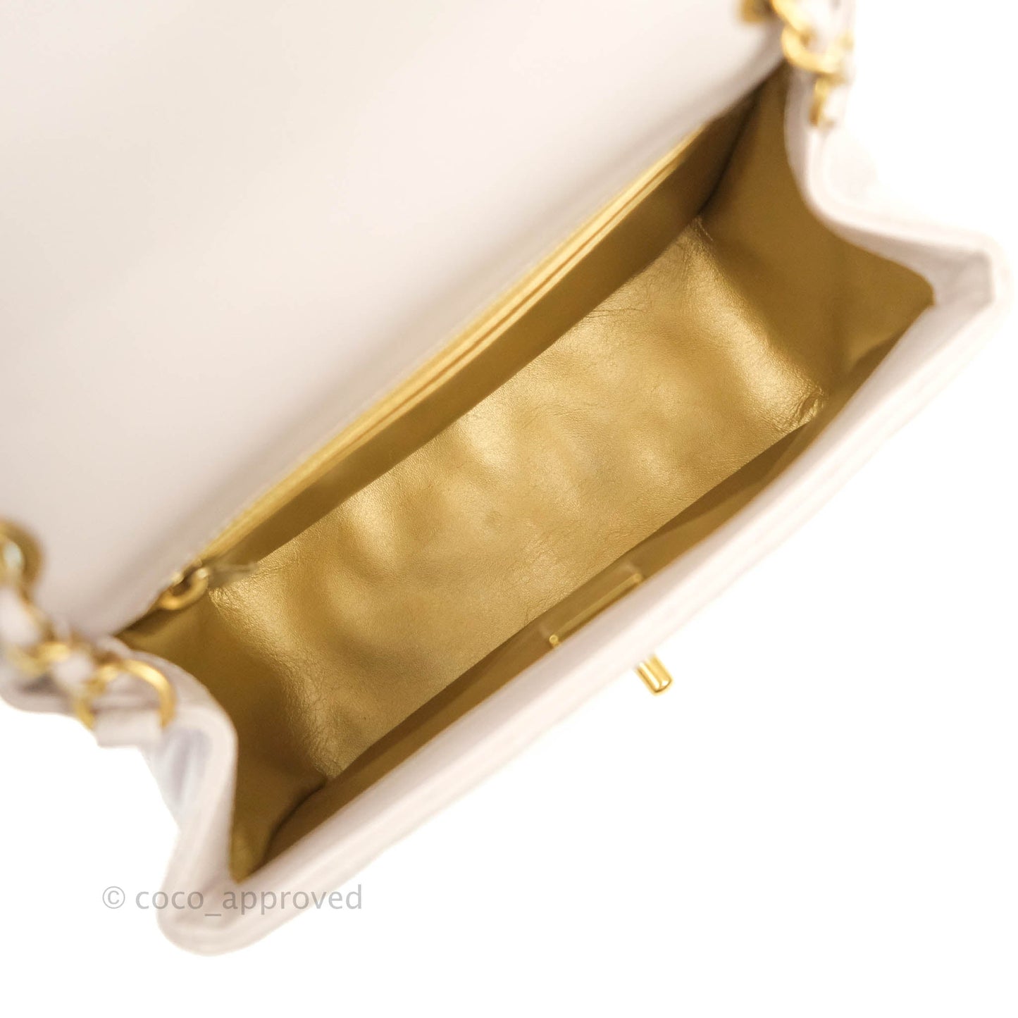 Chanel Mini Square Pearl Crush Quilted Pale Lilac Lambskin Gold Hardware
