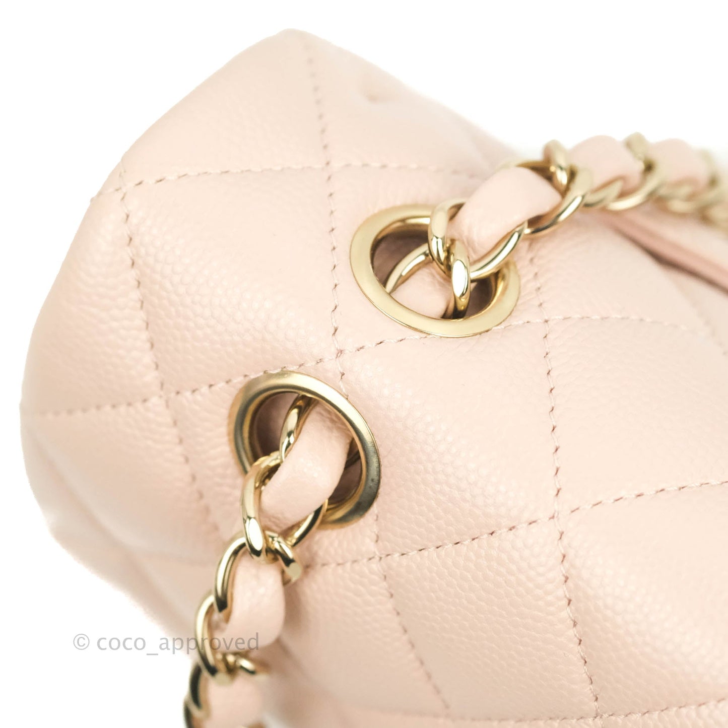 Chanel Small Classic Quilted Flap Rose Clair Pink Caviar Gold Hardware 21C