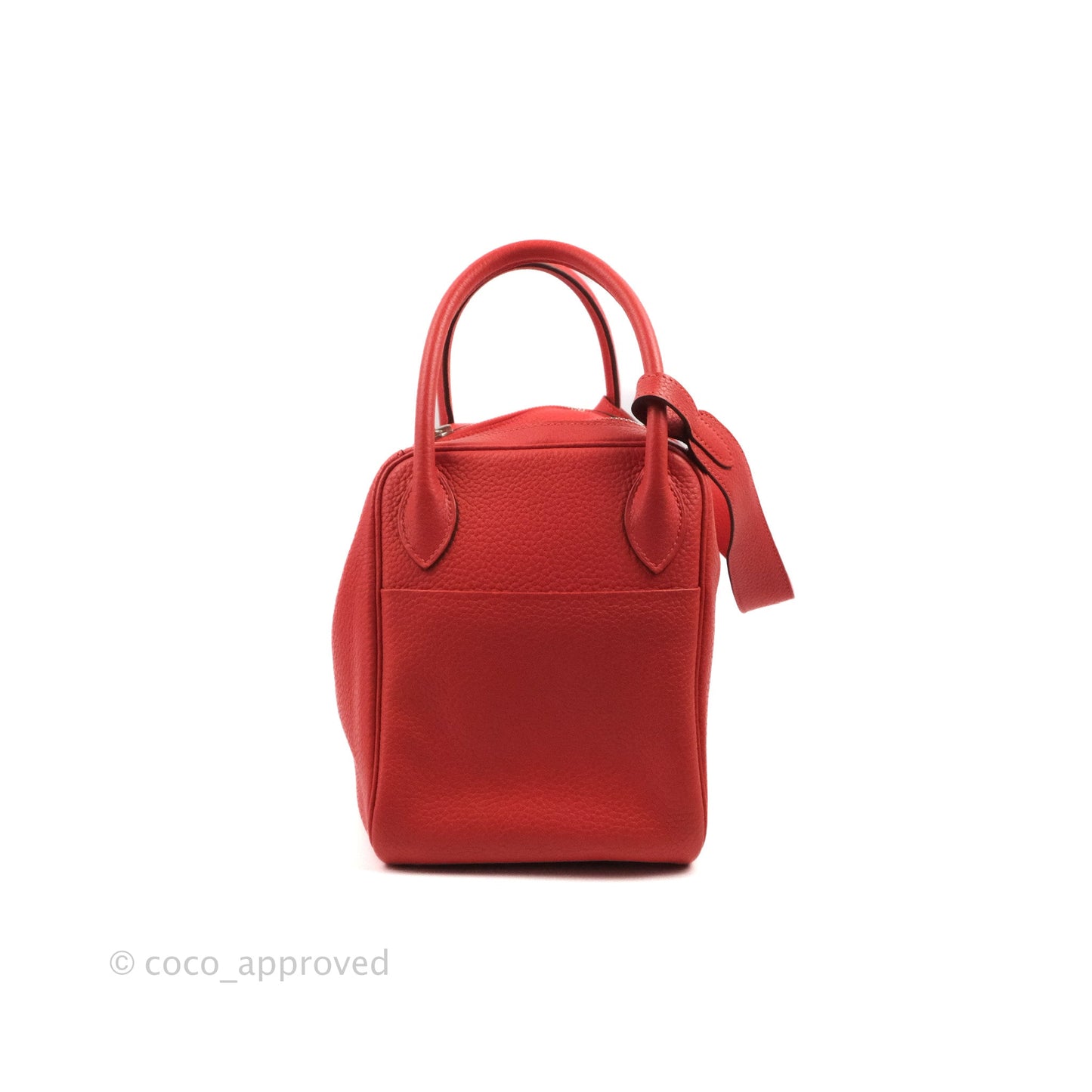 Hermès Lindy 30 Red Clemence Palladium Hardware
