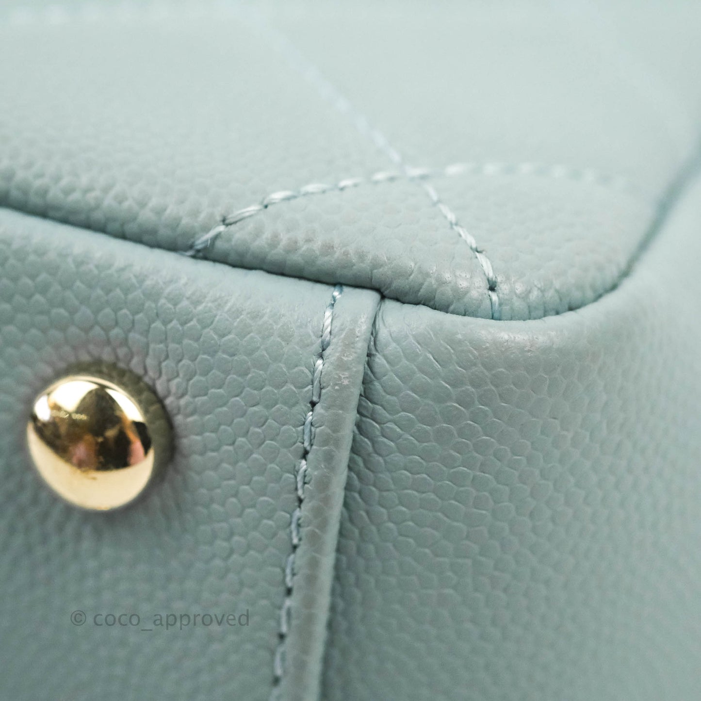 Chanel Quilted Small Business Affinity Flap Blue Caviar Gold Hardware