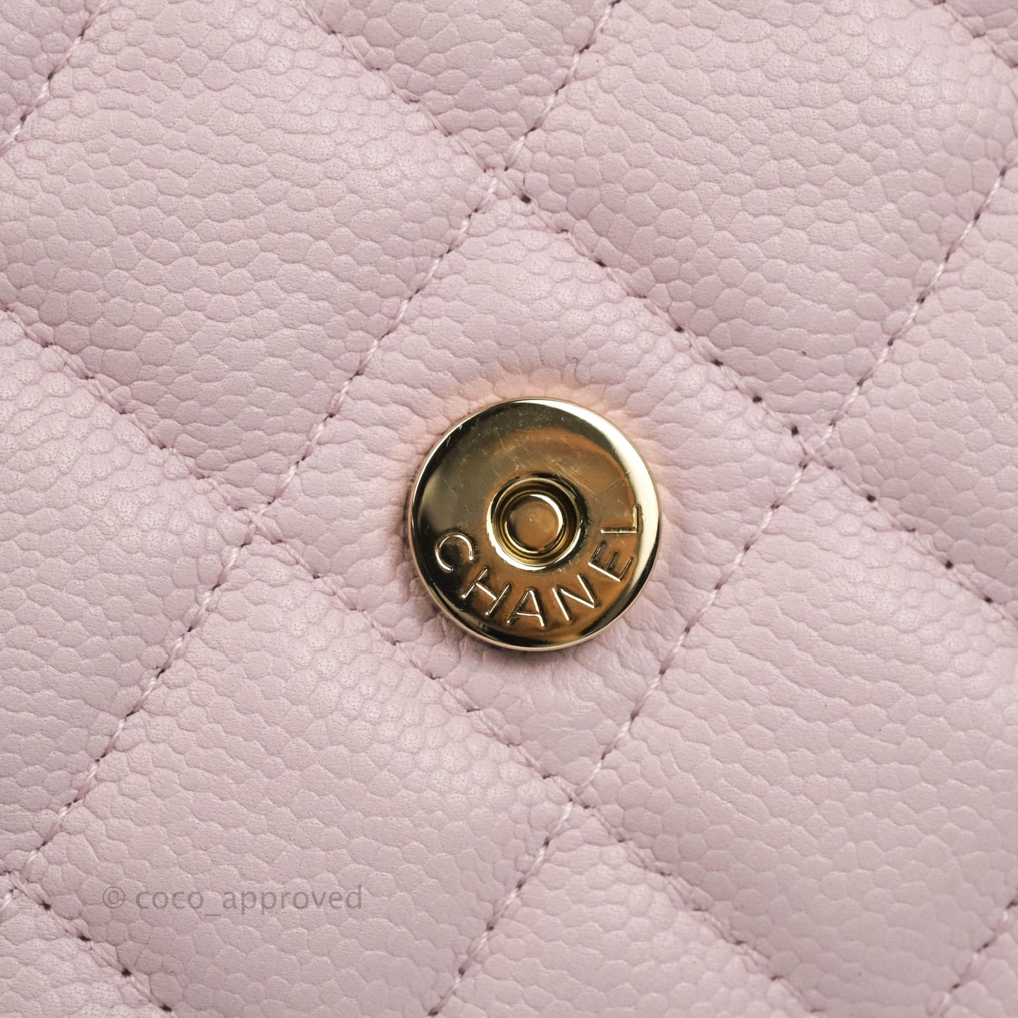Chanel Quilted CC Chain Wallet on Chain WOC Light Pink Caviar Gold Hardware 22P