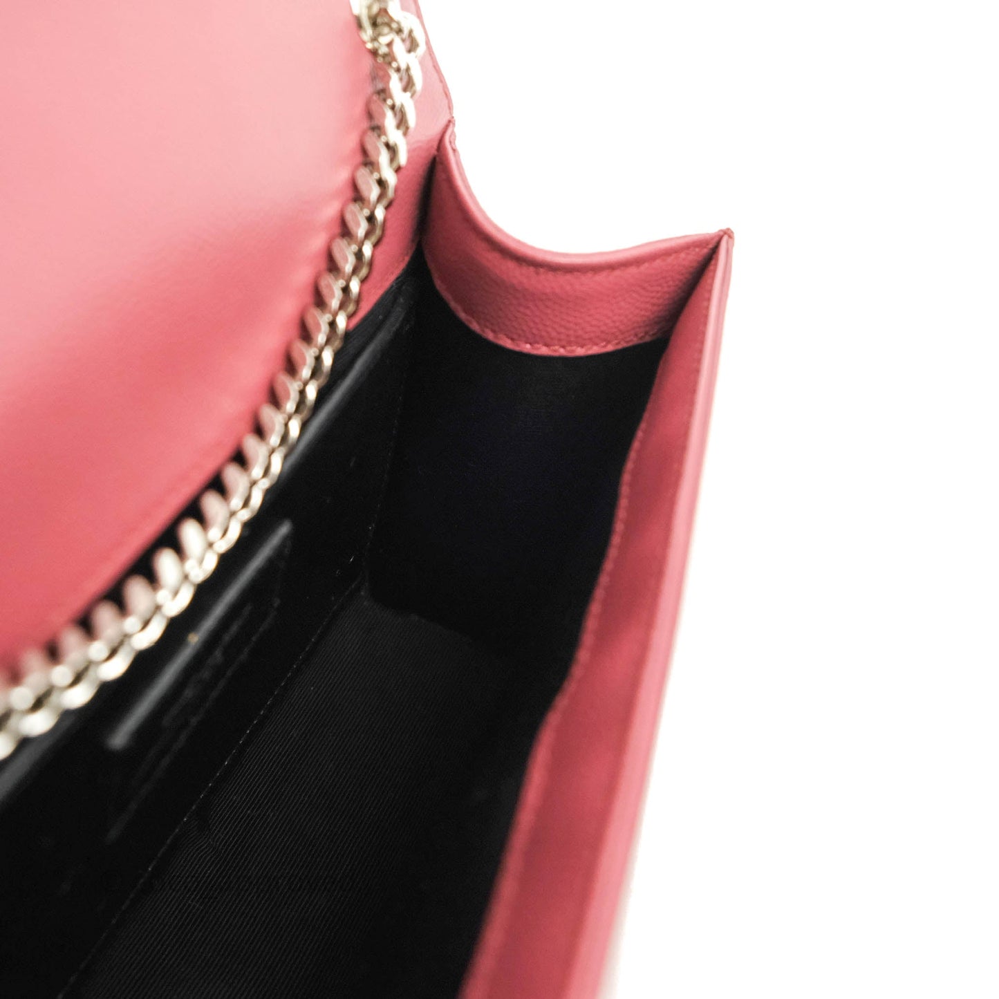 Saint Laurent New Small Classic Monogram Kate Chain Bag Mystic Rose Grained Calfskin Silver Hardware