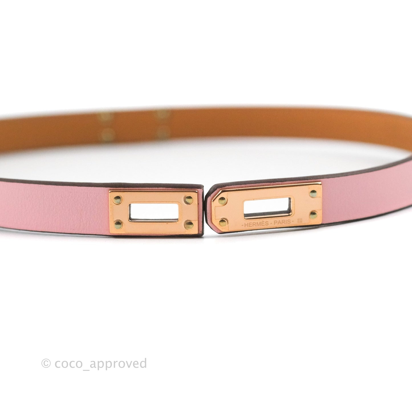 Hermès Kelly Double Tour Bracelet Rose Swift Gold Hardware