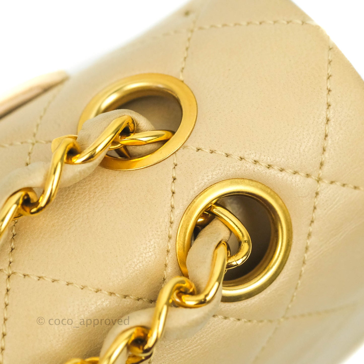 Chanel Classic Vintage Small Flap Beige Lambskin 24K Gold Hardware