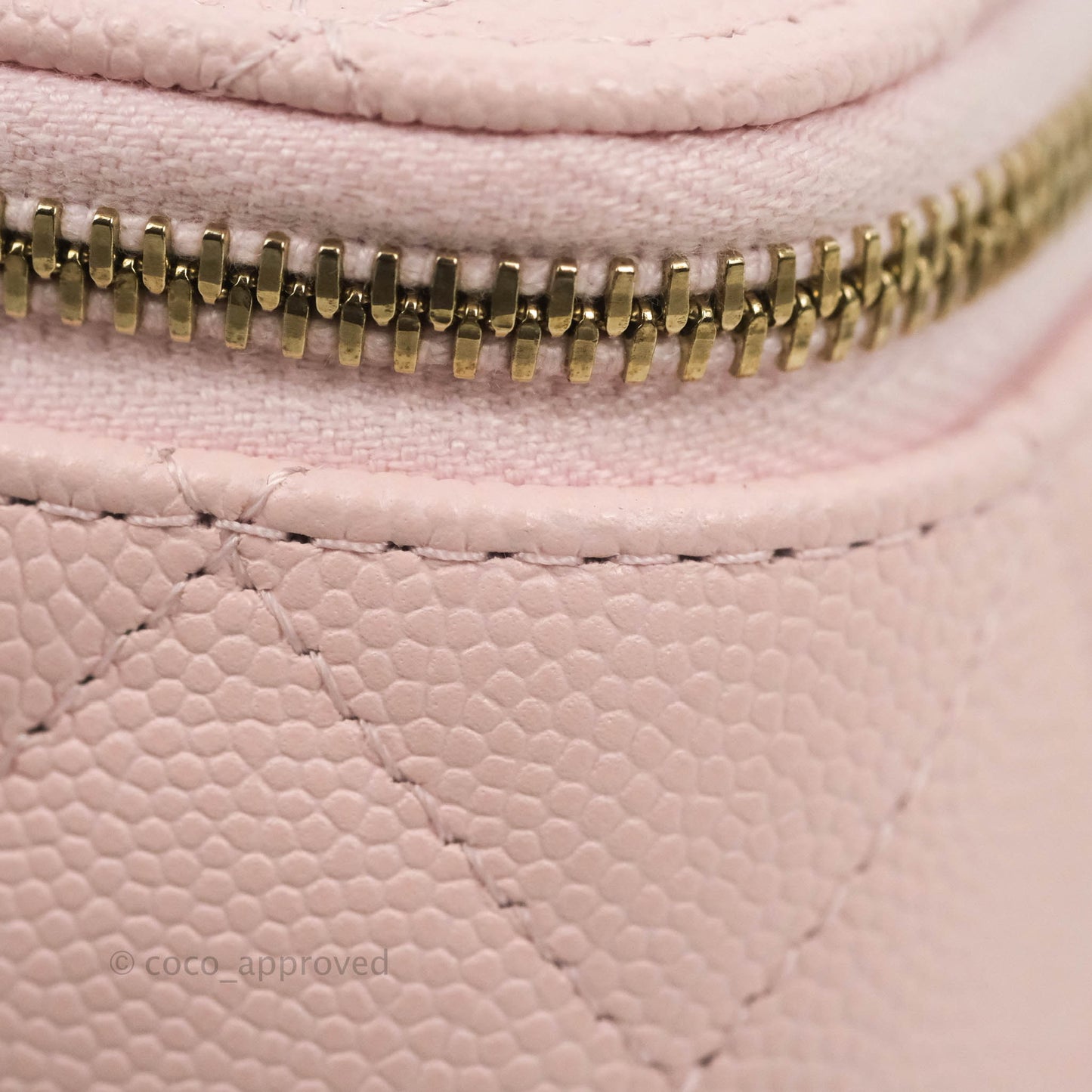 Chanel Mini Vanity With Chain Pink Caviar Gold Hardware