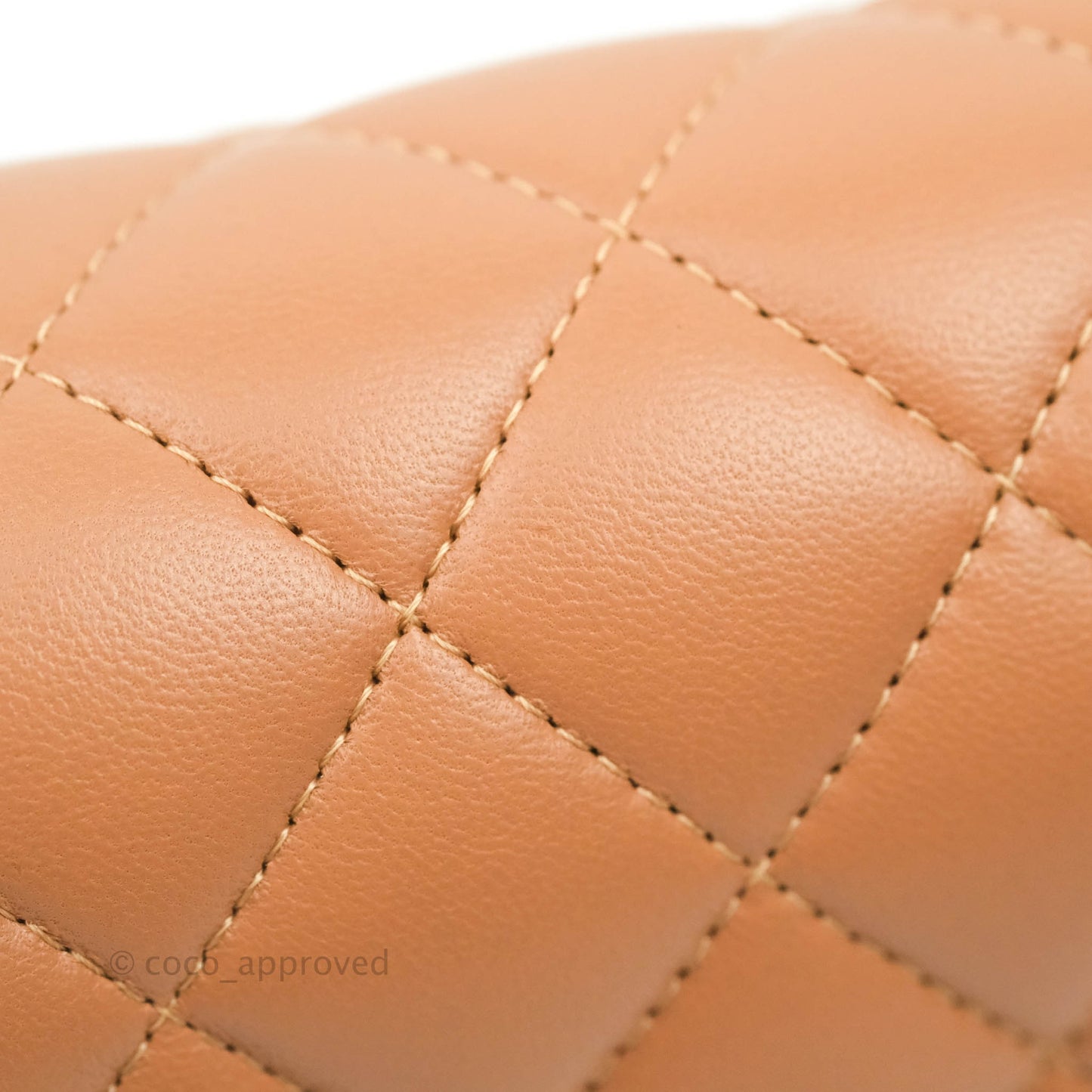 Chanel Classic Quilted Mini Square Caramel Dark Beige Lambskin Gold Hardware
