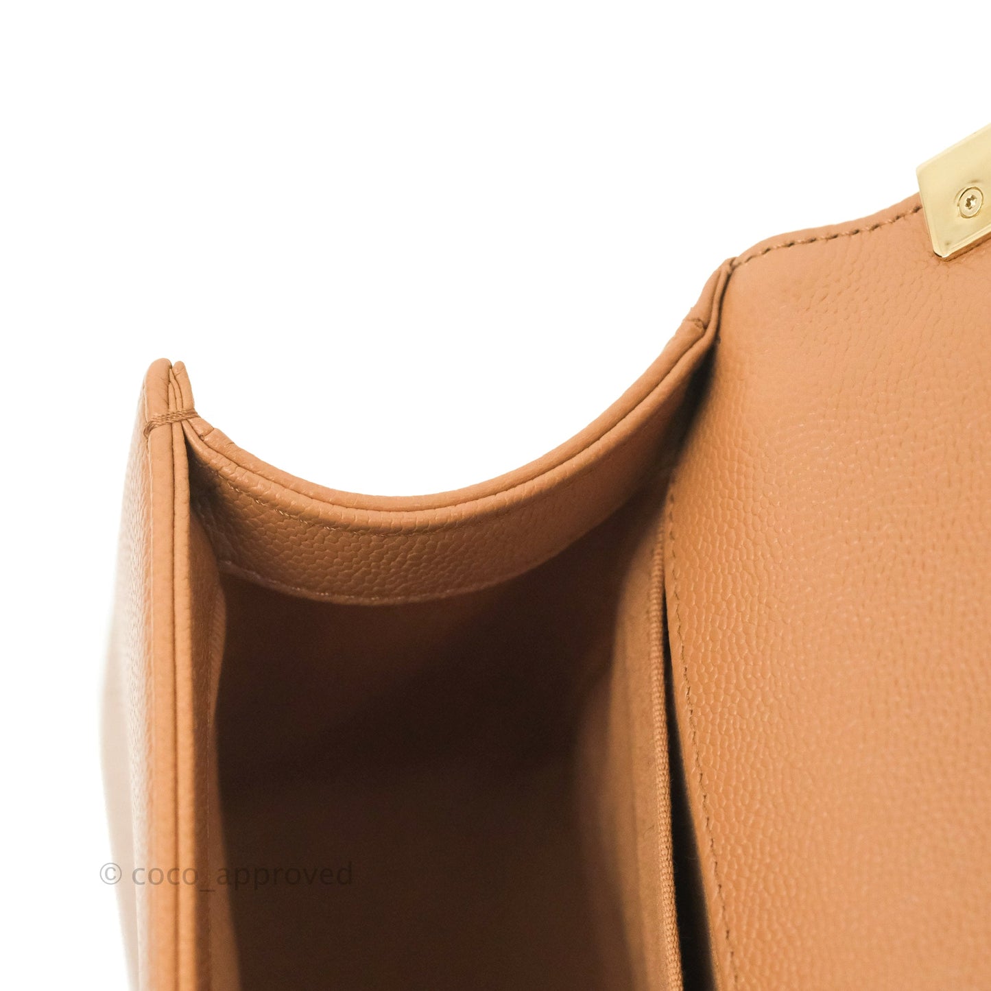 Chanel Quilted Medium Boy Caramel Caviar Gold Hardware