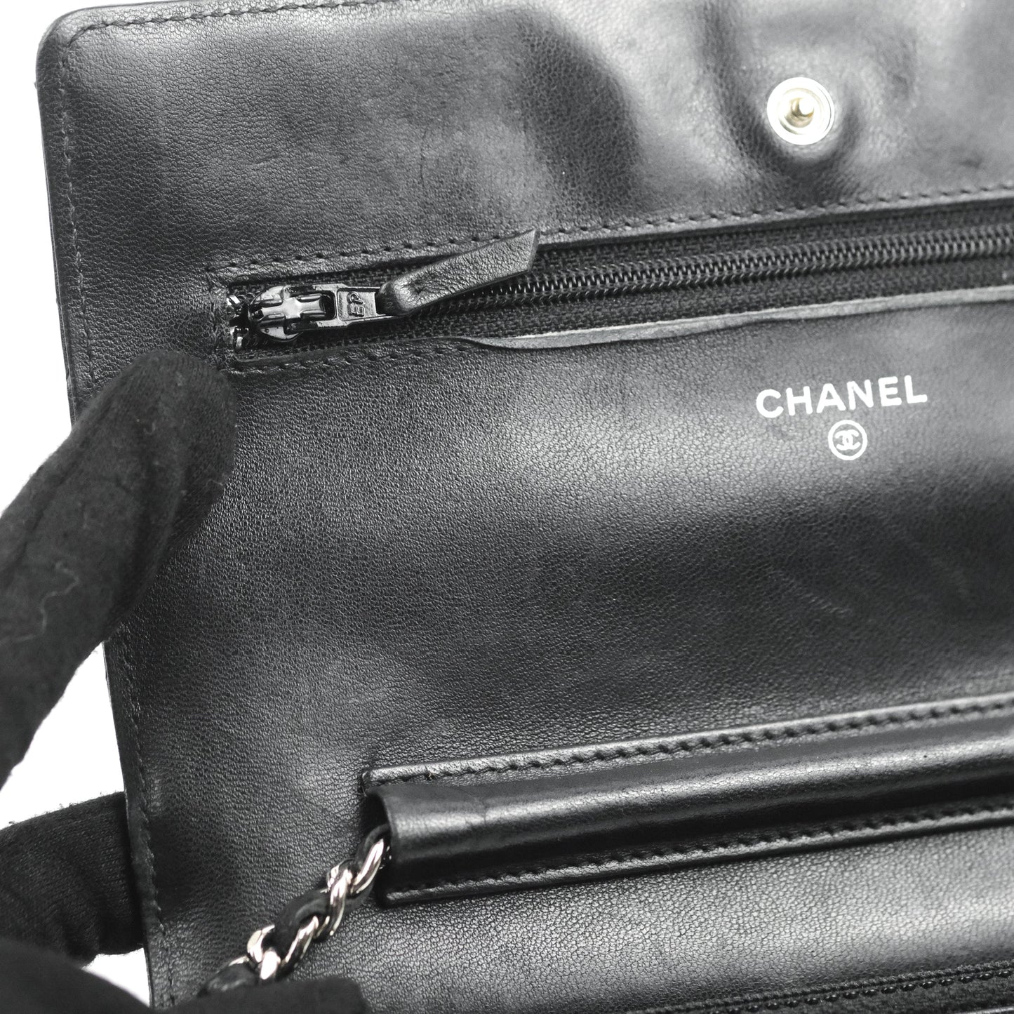 Chanel Quilted Classic WOC Black Lambskin Silver Hardware