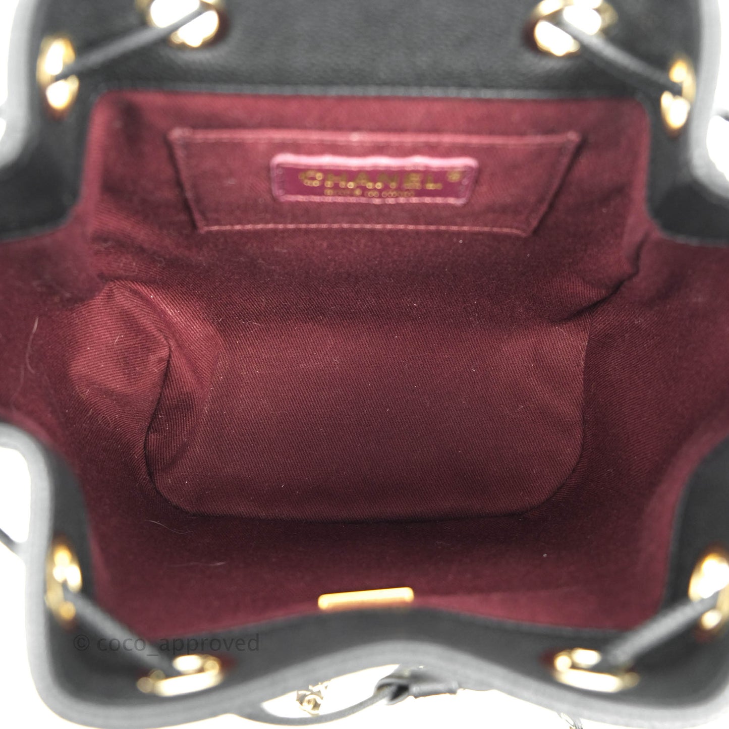 Chanel Business Affinity Drawstring Bucket Bag Black Caviar Gold Hardware 21P
